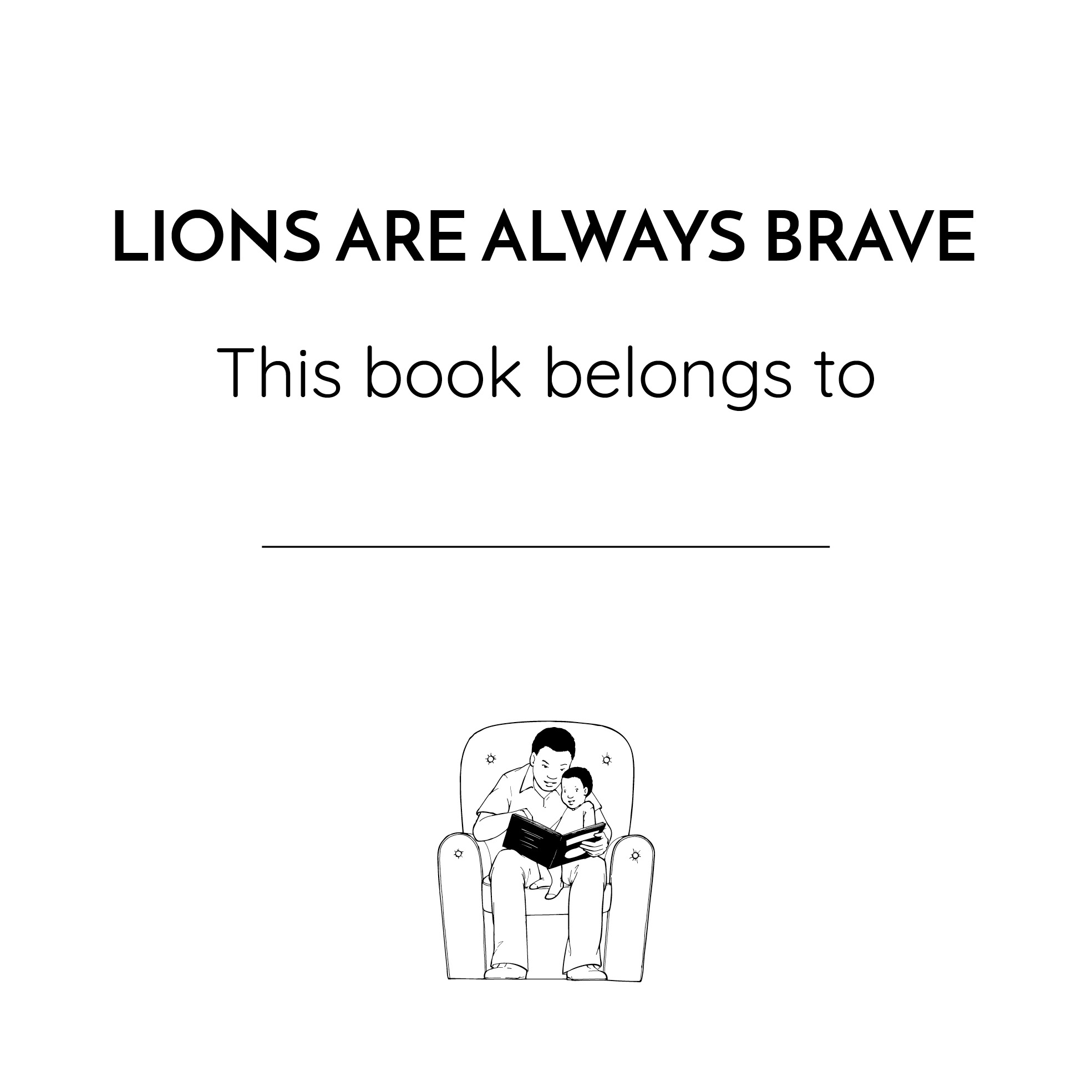 Lions are Always Brave — original illustrated page 2, English text included