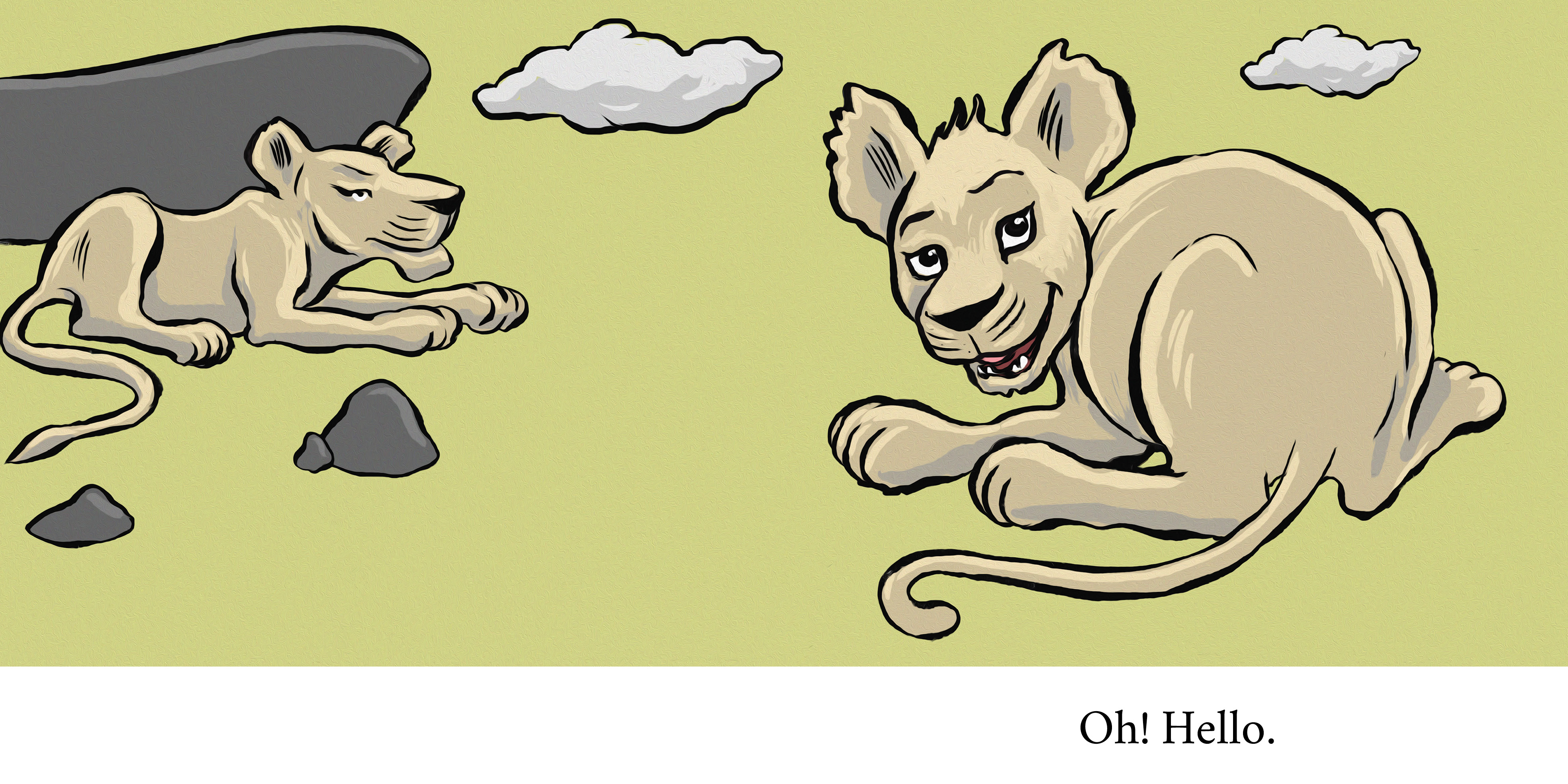 Lions are Always Brave — original illustrated page 5, English text included