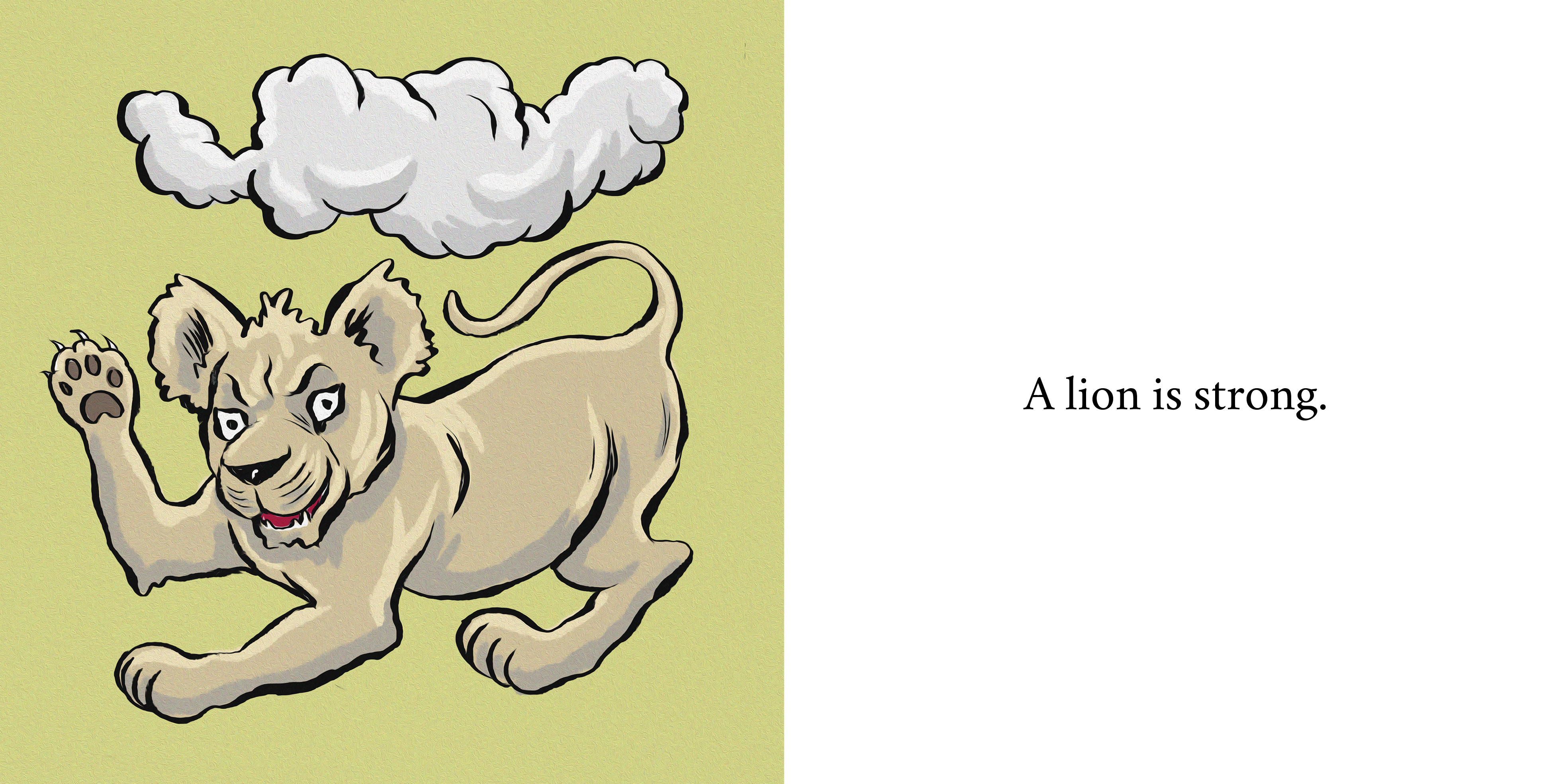Lions are Always Brave — original illustrated page 7, English text included