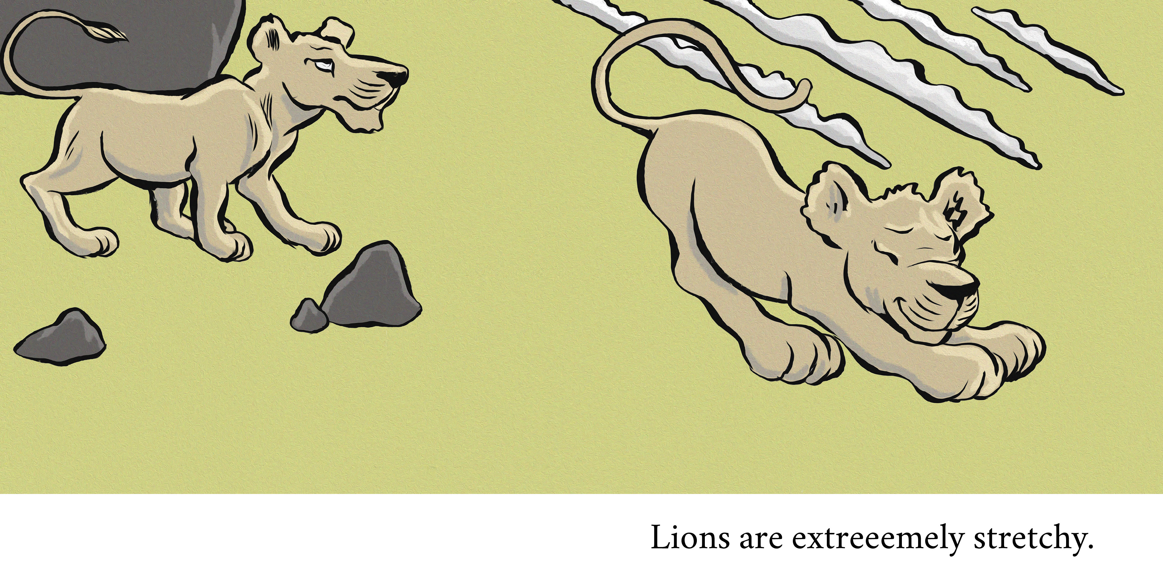 Lions are Always Brave — original illustrated page 9, English text included