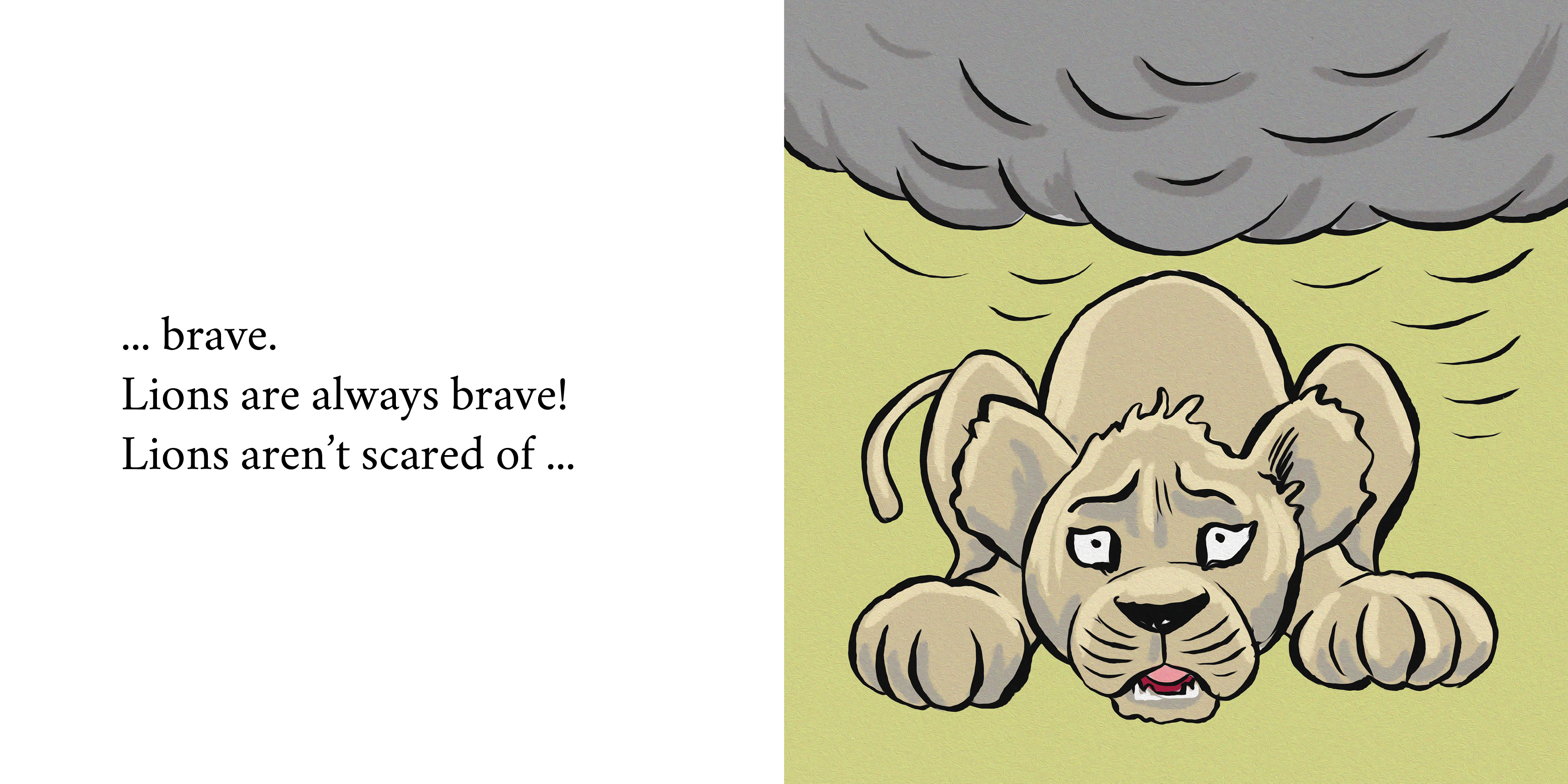 Lions are Always Brave — original illustrated page 11, English text included