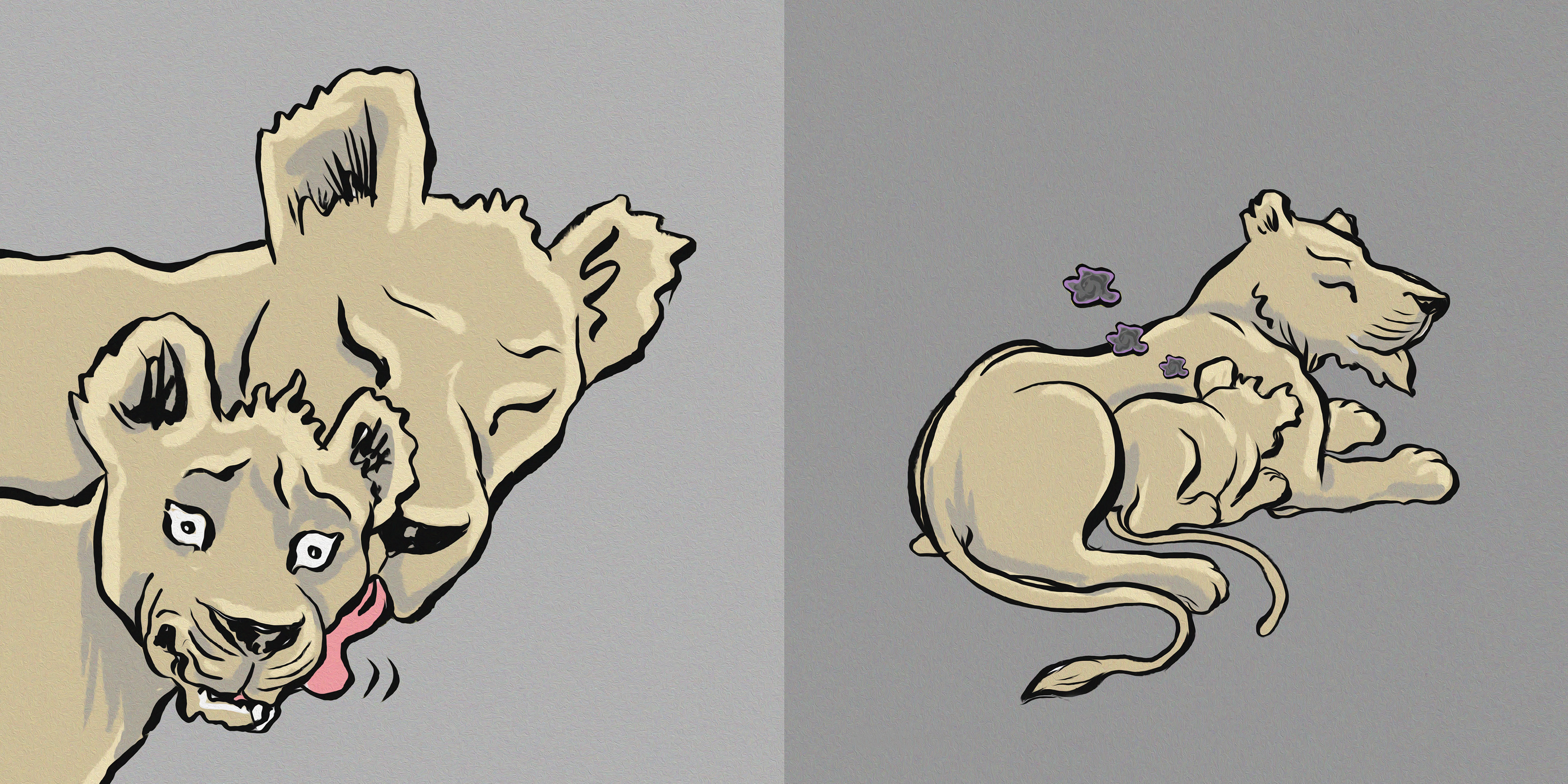 Lions are Always Brave — original illustrated page 13, English text included