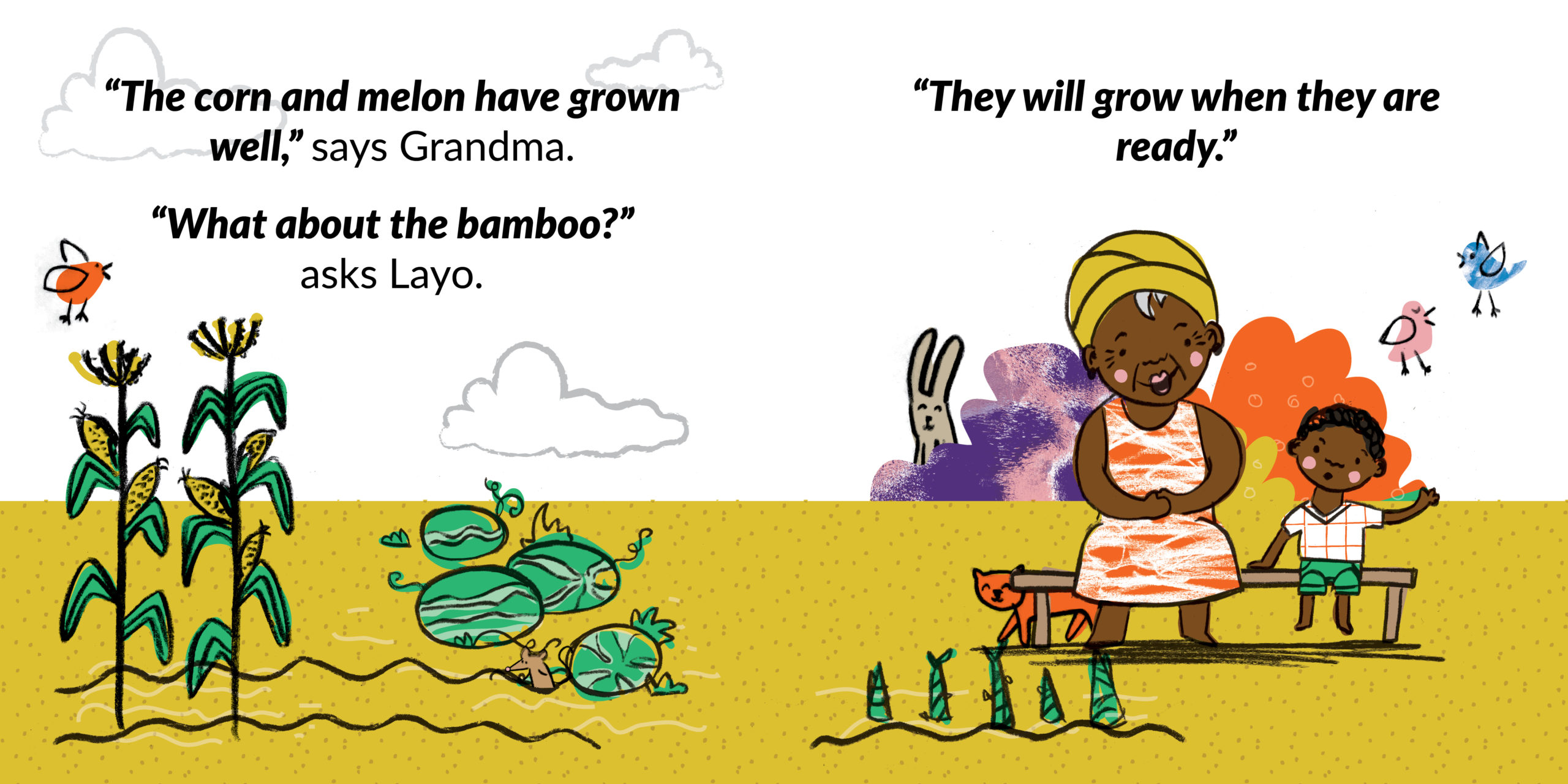 Little Shoots — original illustrated page 7, English text included