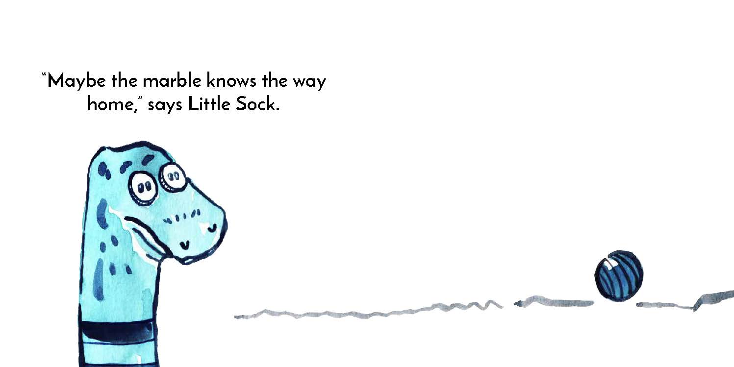 Little Sock and the tiny creatures — original illustrated page 13, English text included