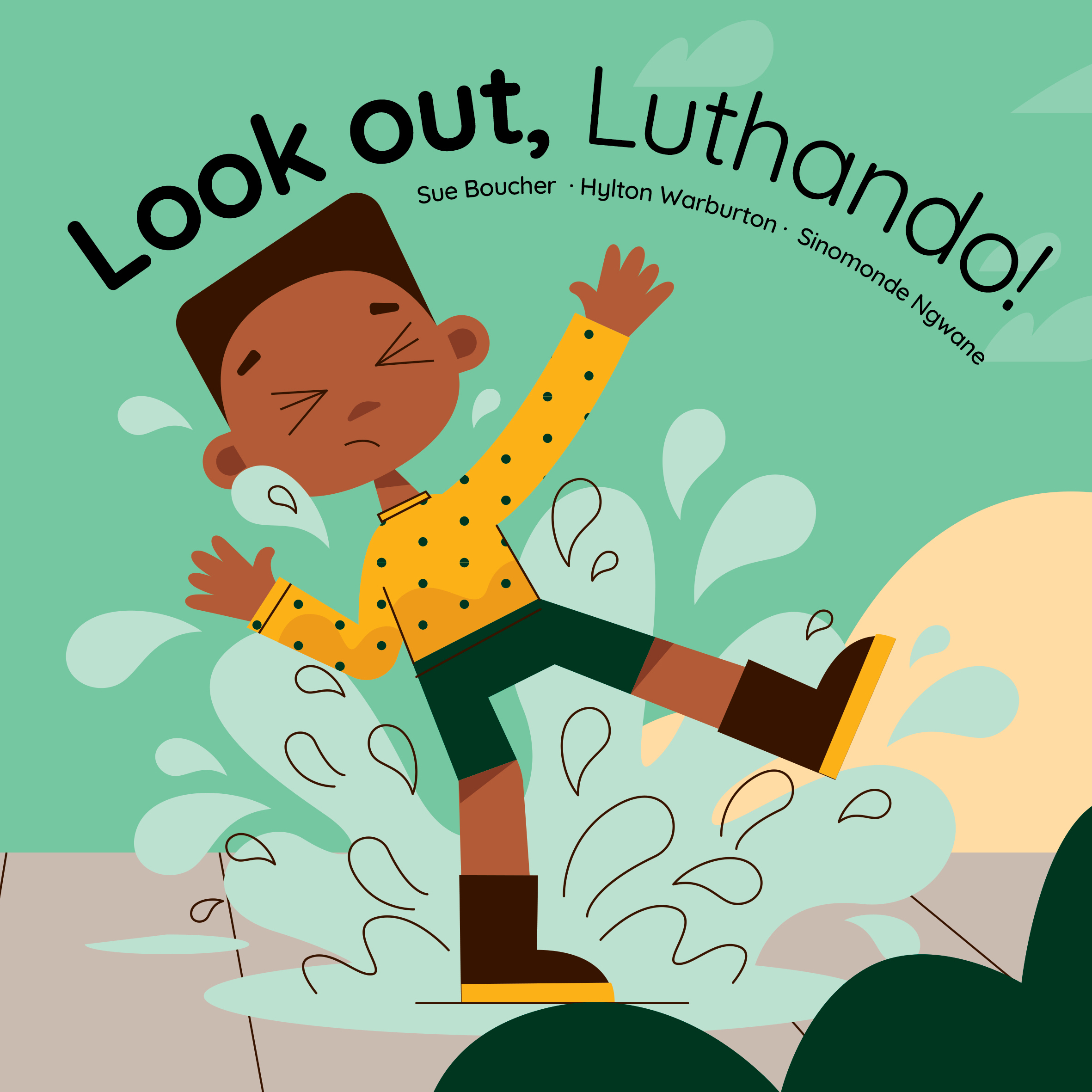 Look out, Luthando! — original illustrated page 1, English text included
