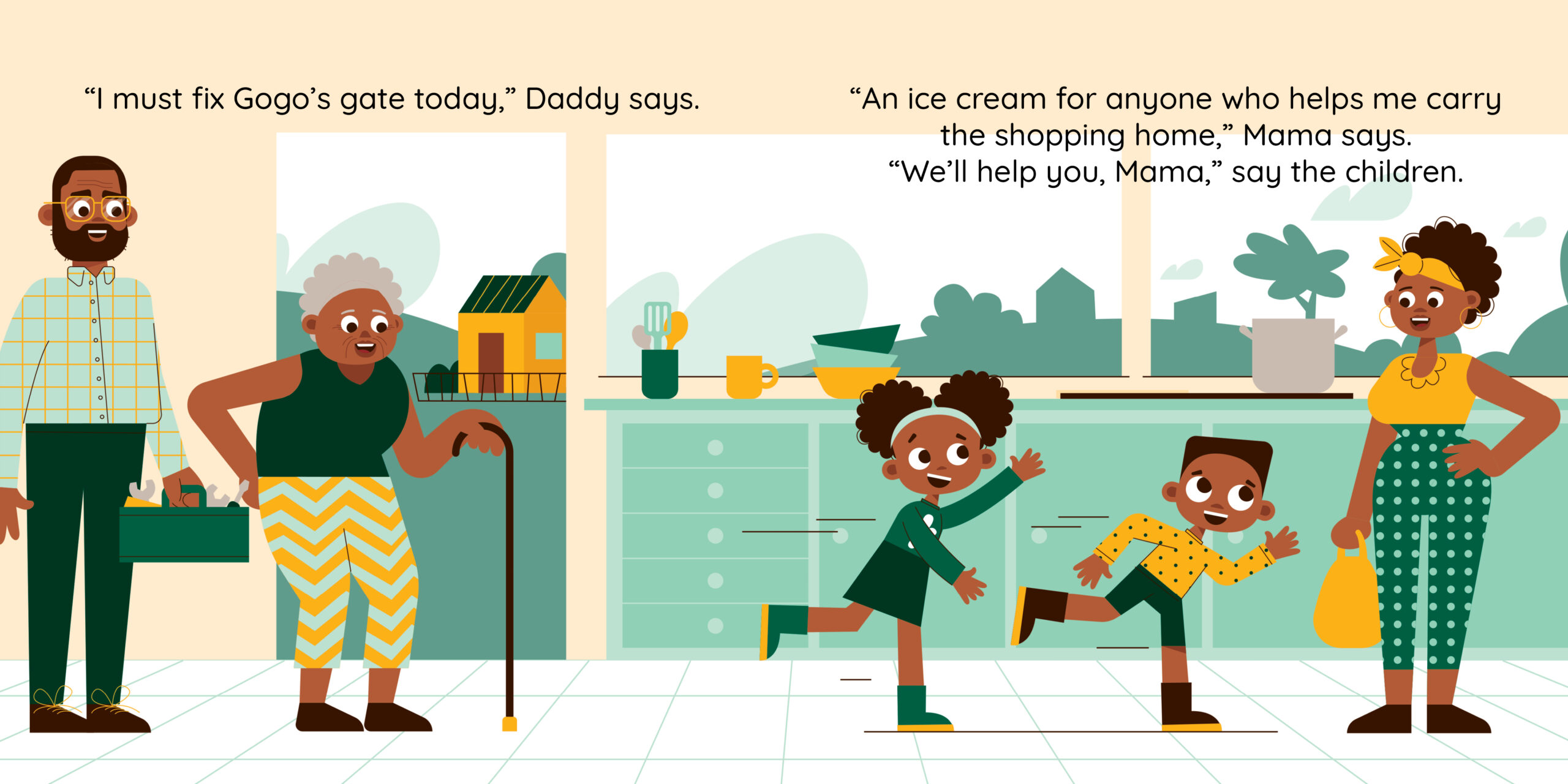 Look out, Luthando! — original illustrated page 3, English text included