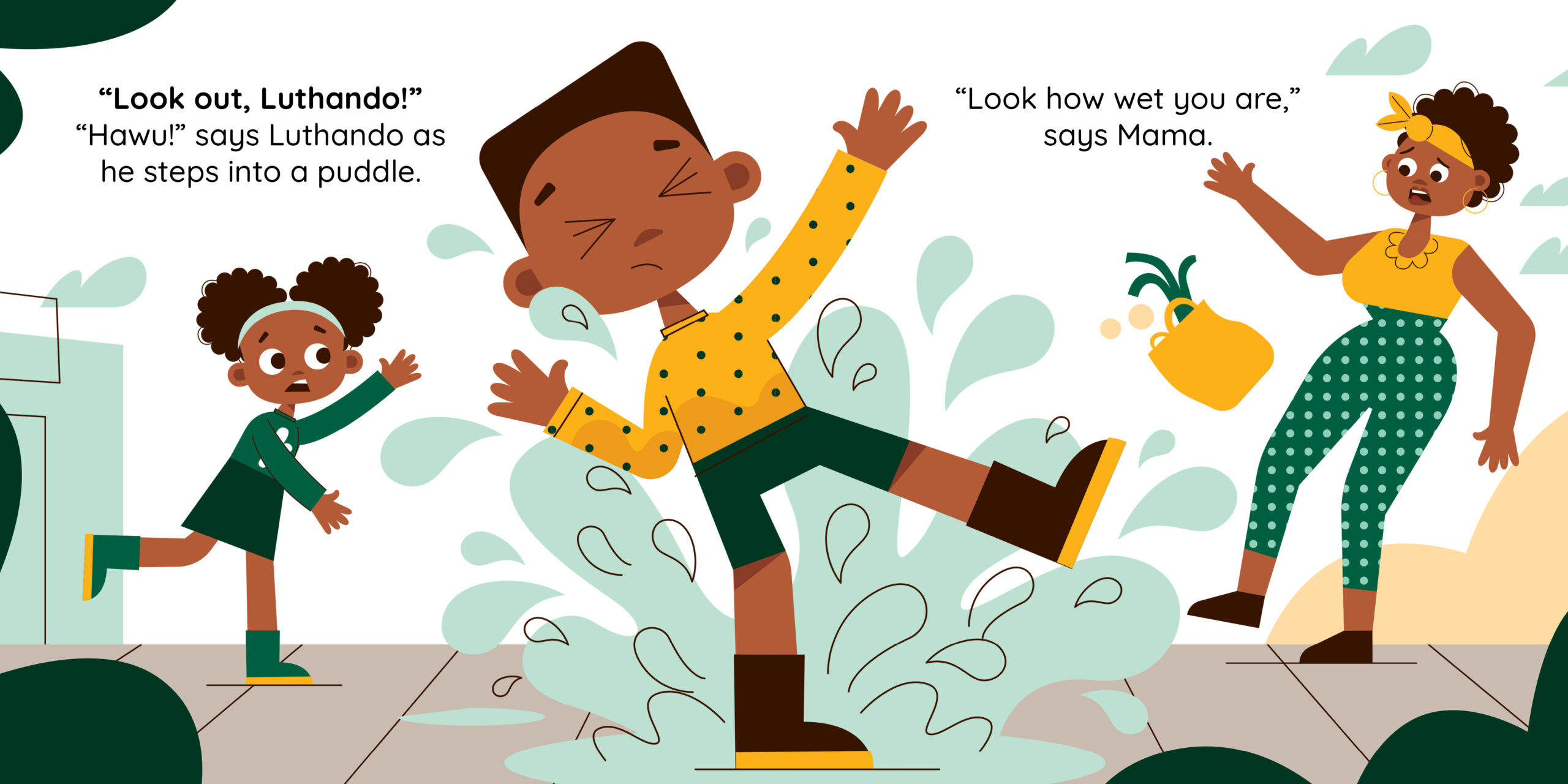 Look out, Luthando! — original illustrated page 7, English text included