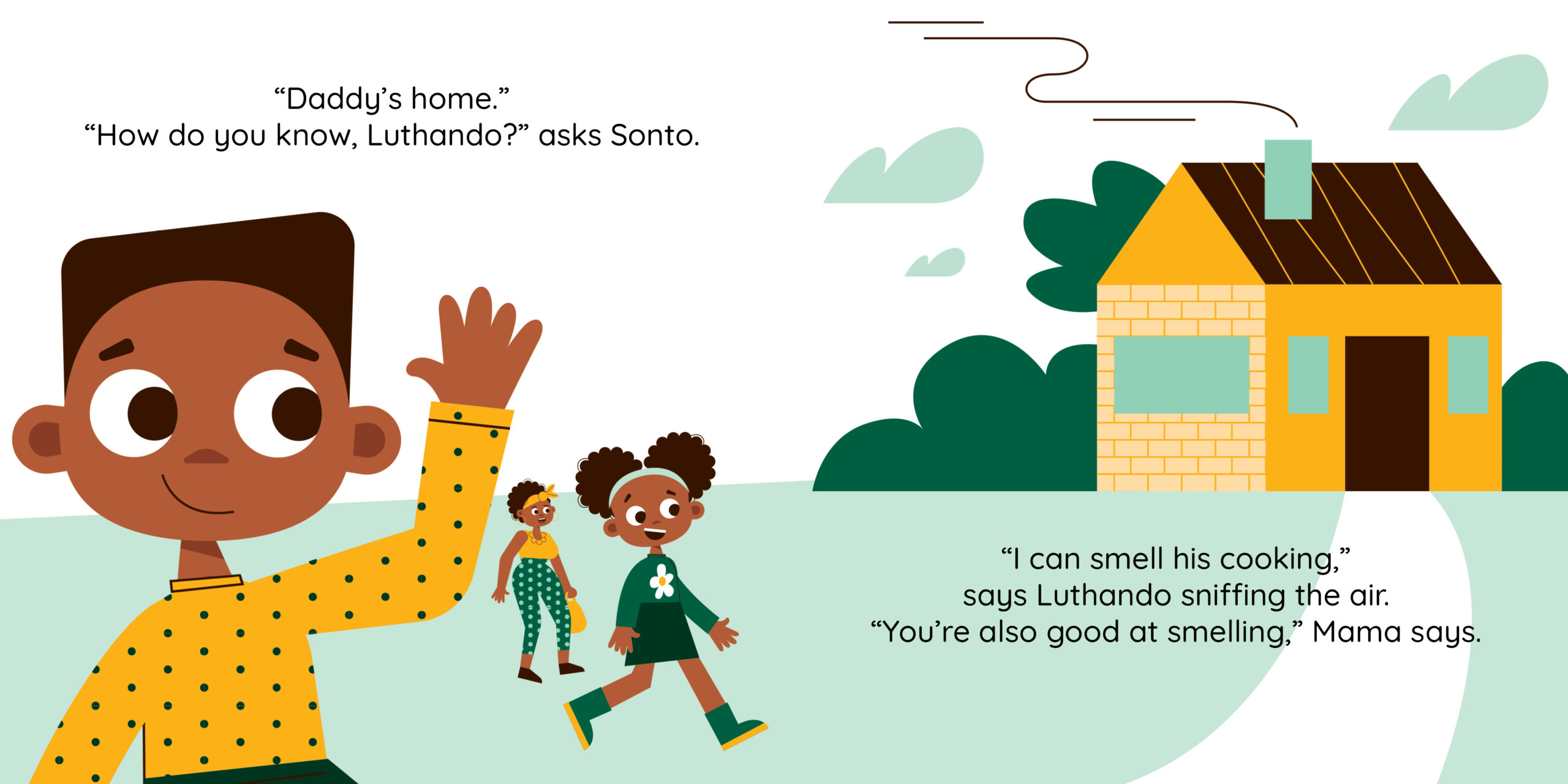 Look out, Luthando! — original illustrated page 8, English text included