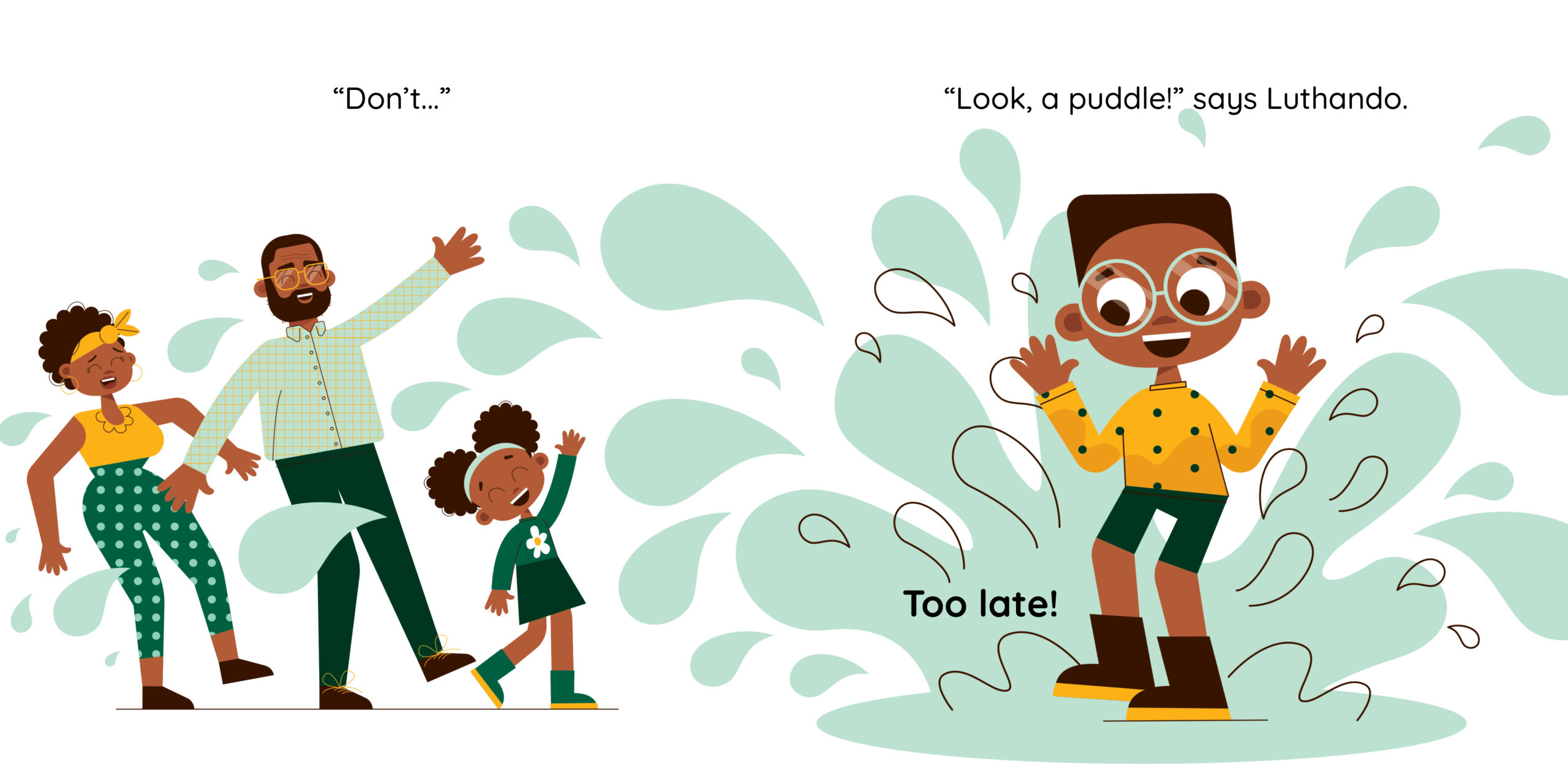 Look out, Luthando! — original illustrated page 13, English text included