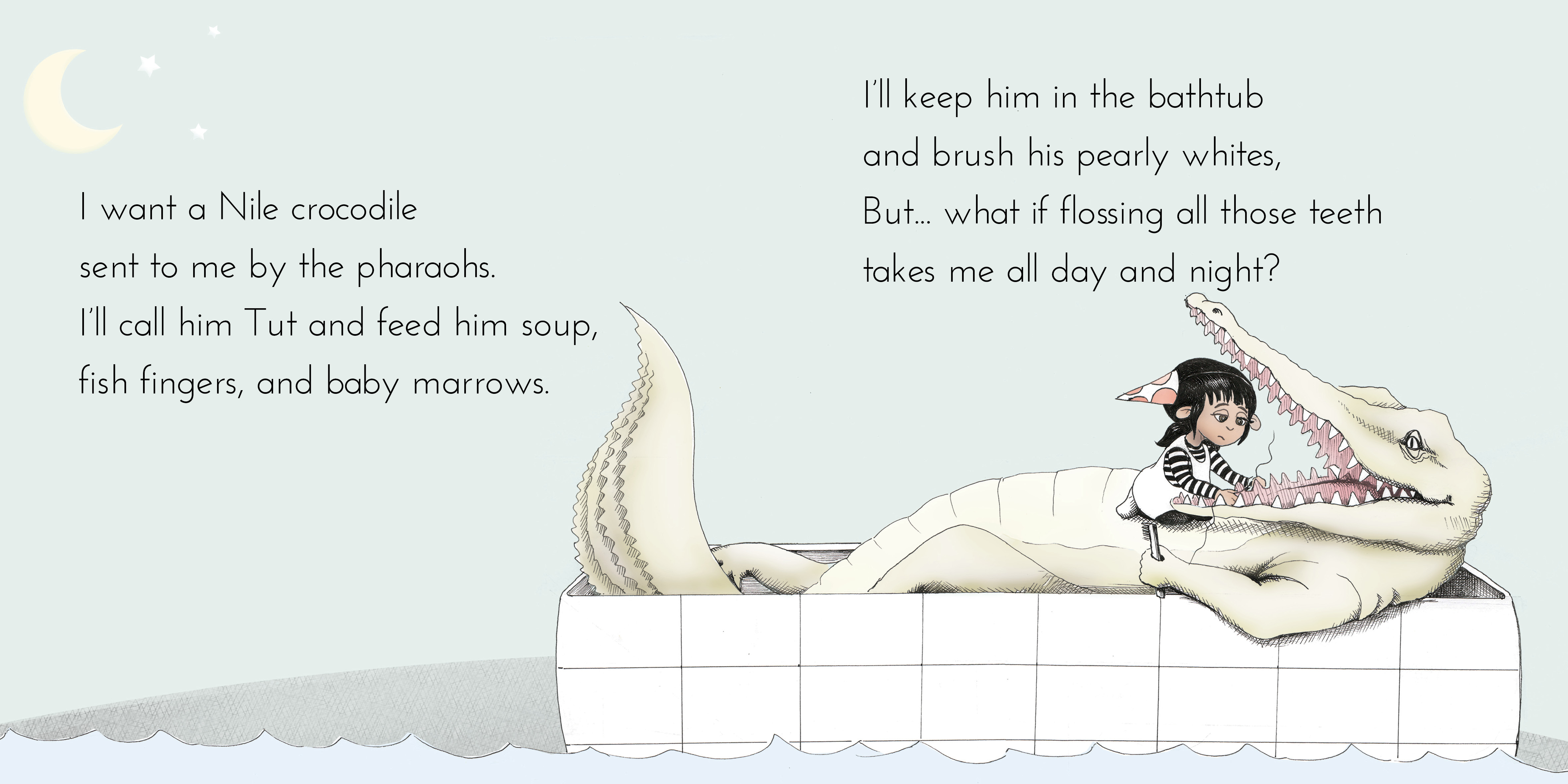 Maddy Moona’s Menagerie — original illustrated page 4, English text included