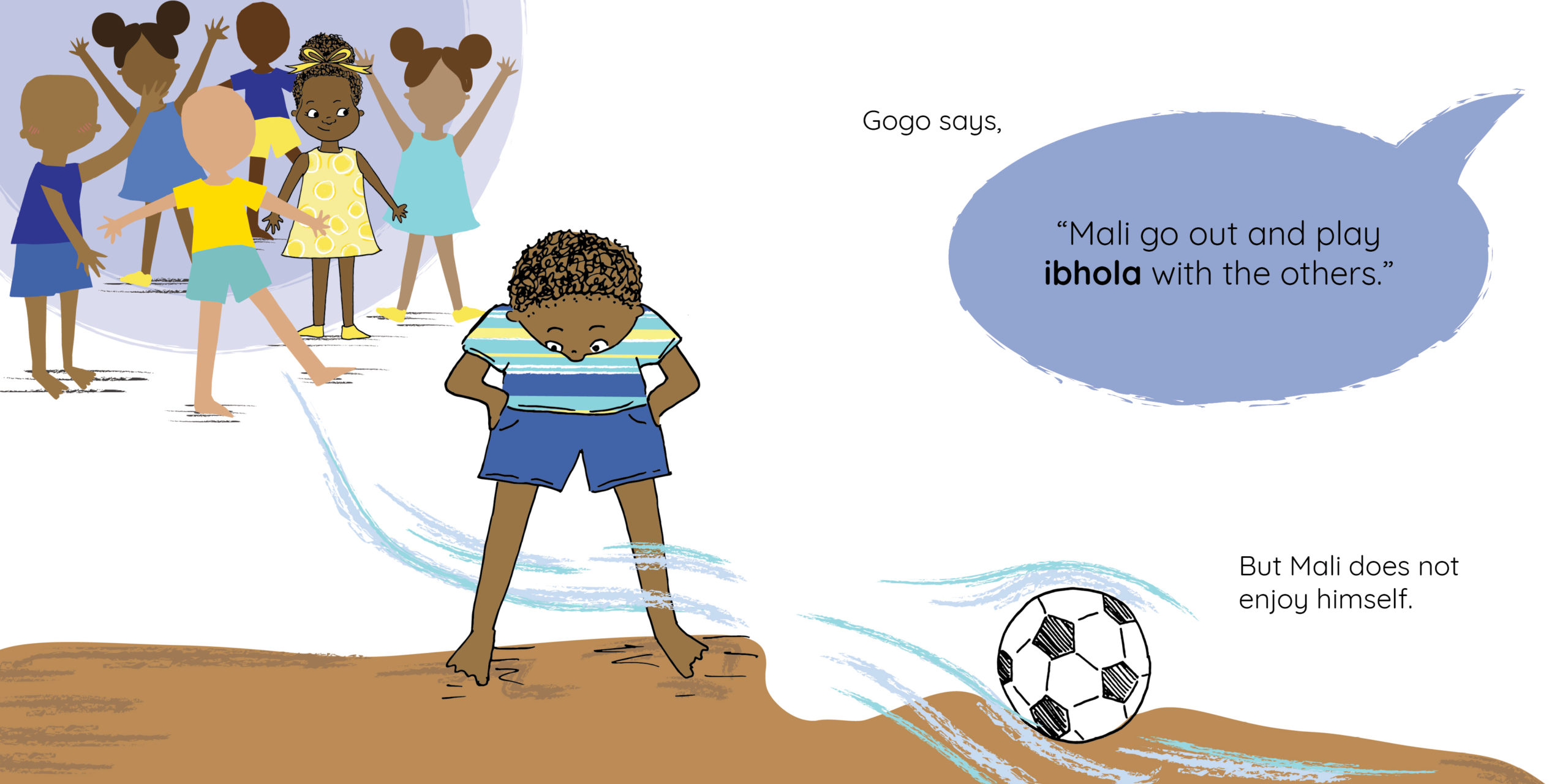 Mali’s Friend — original illustrated page 3, English text included