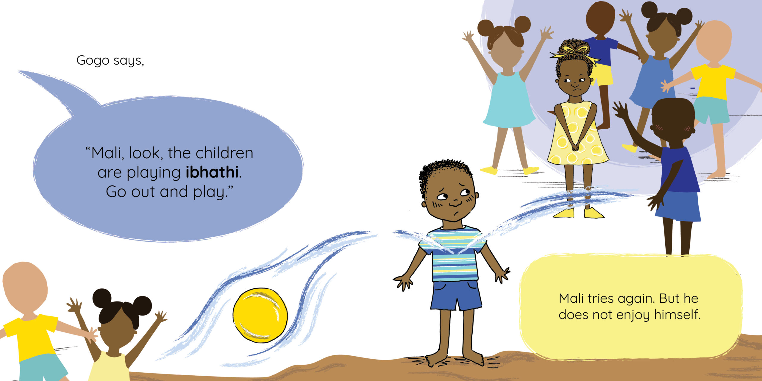 Mali’s Friend — original illustrated page 4, English text included