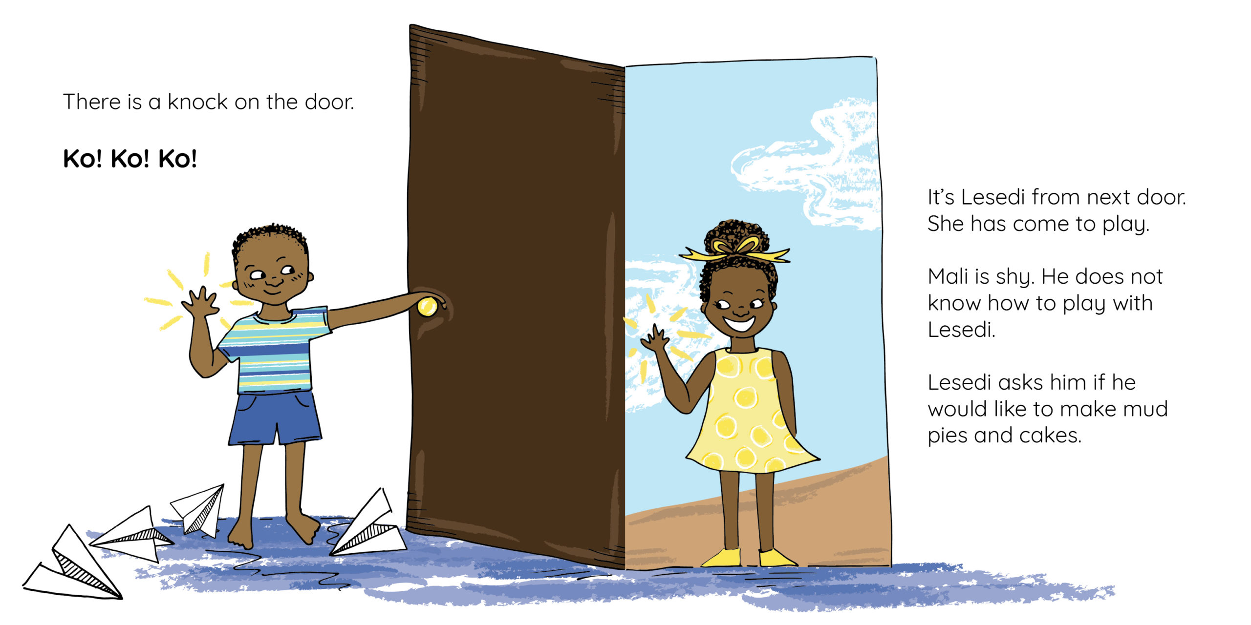 Mali’s Friend — original illustrated page 6, English text included