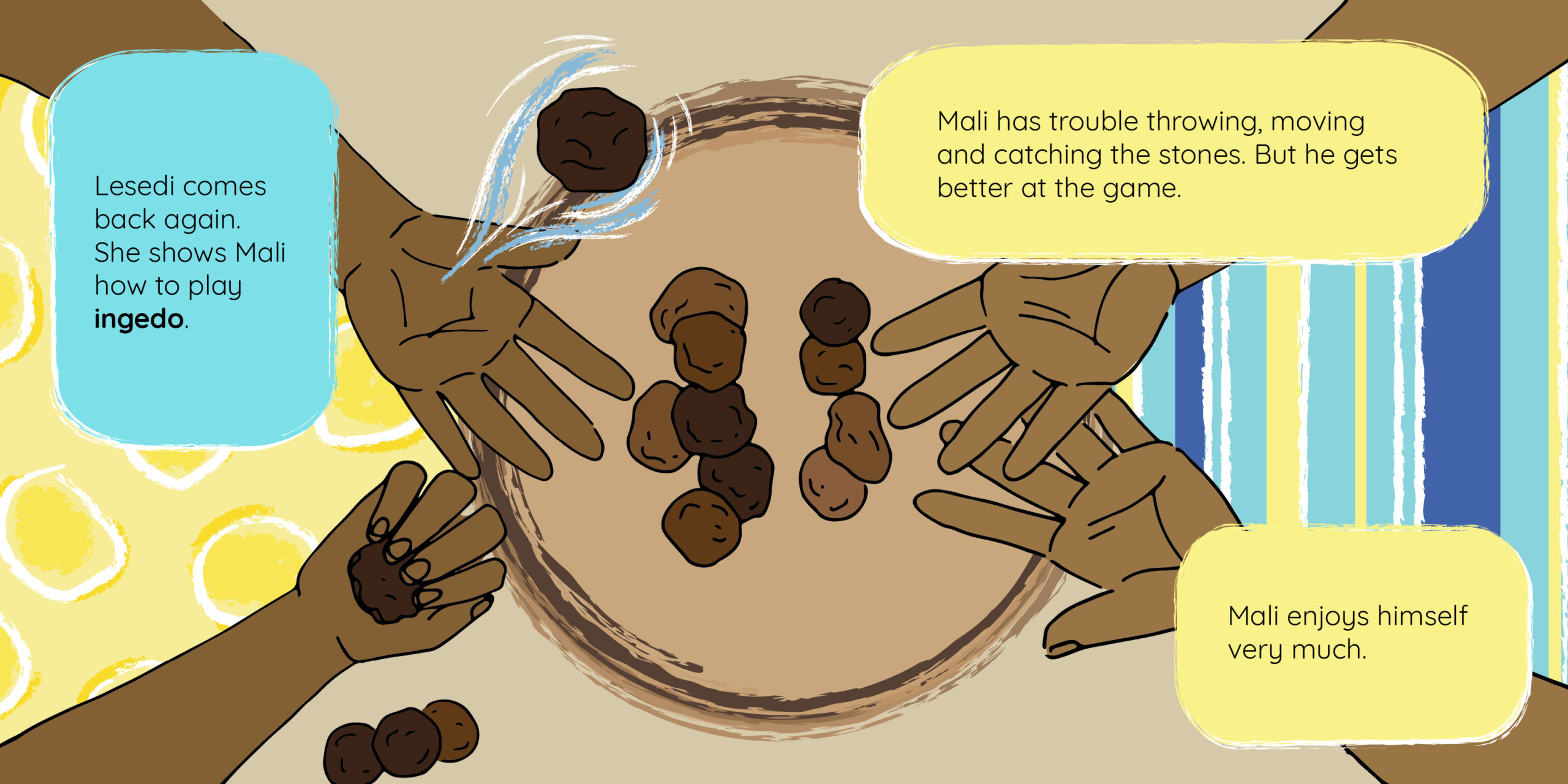 Mali’s Friend — original illustrated page 8, English text included