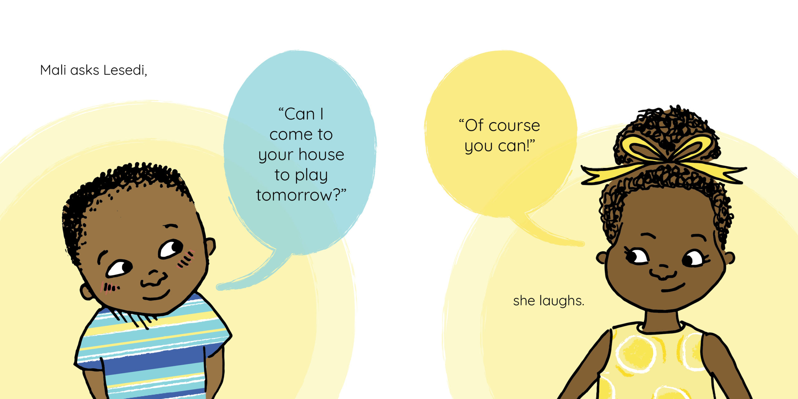 Mali’s Friend — original illustrated page 10, English text included