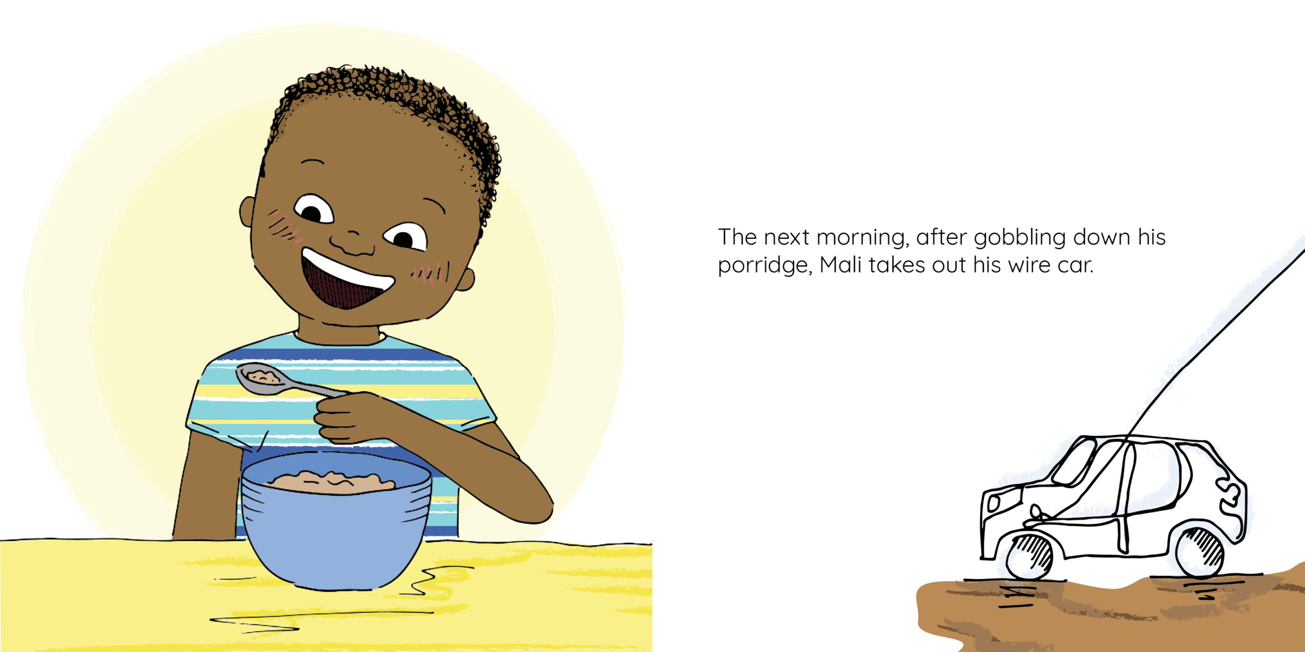 Mali’s Friend — original illustrated page 11, English text included