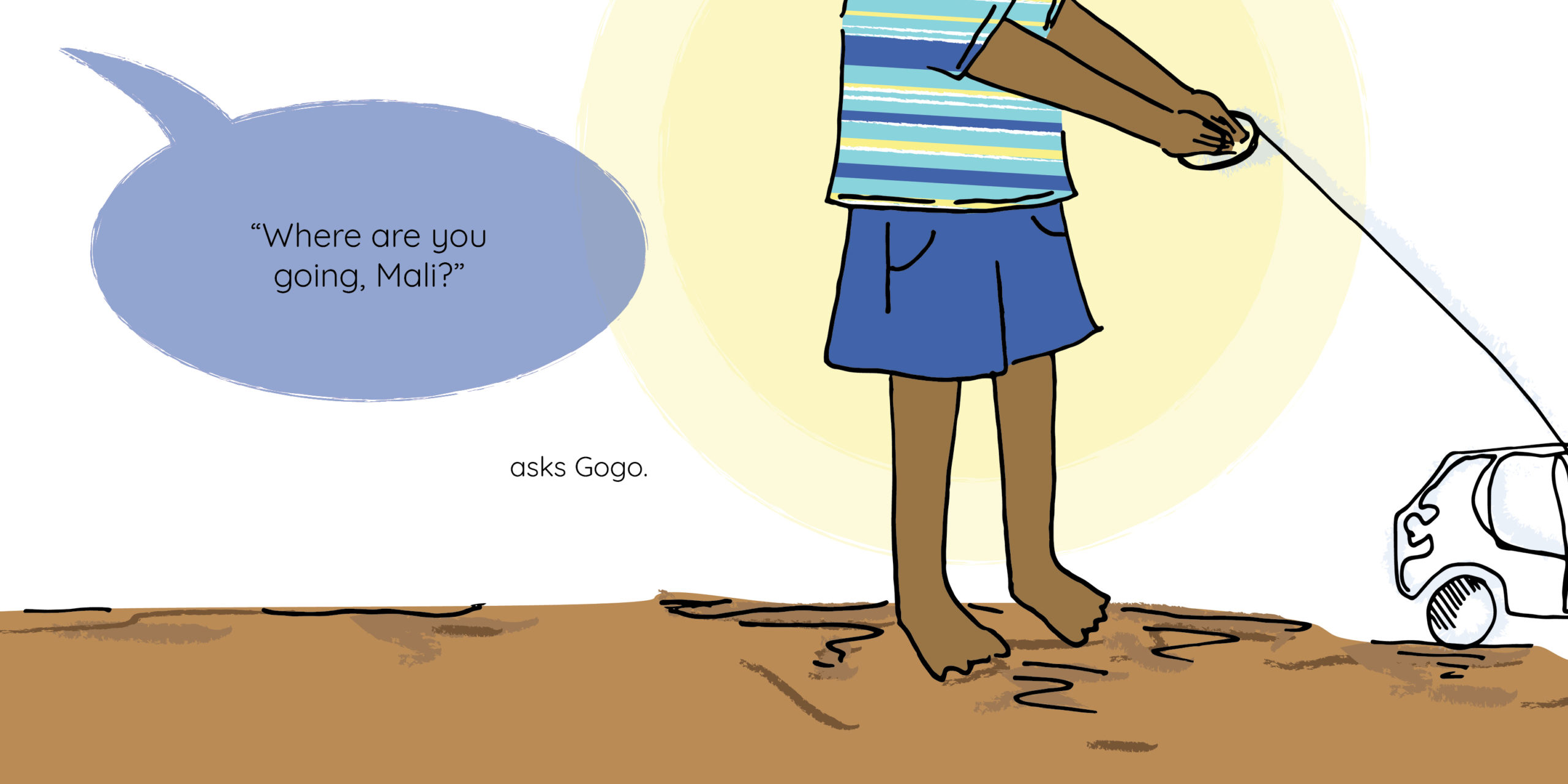 Mali’s Friend — original illustrated page 12, English text included