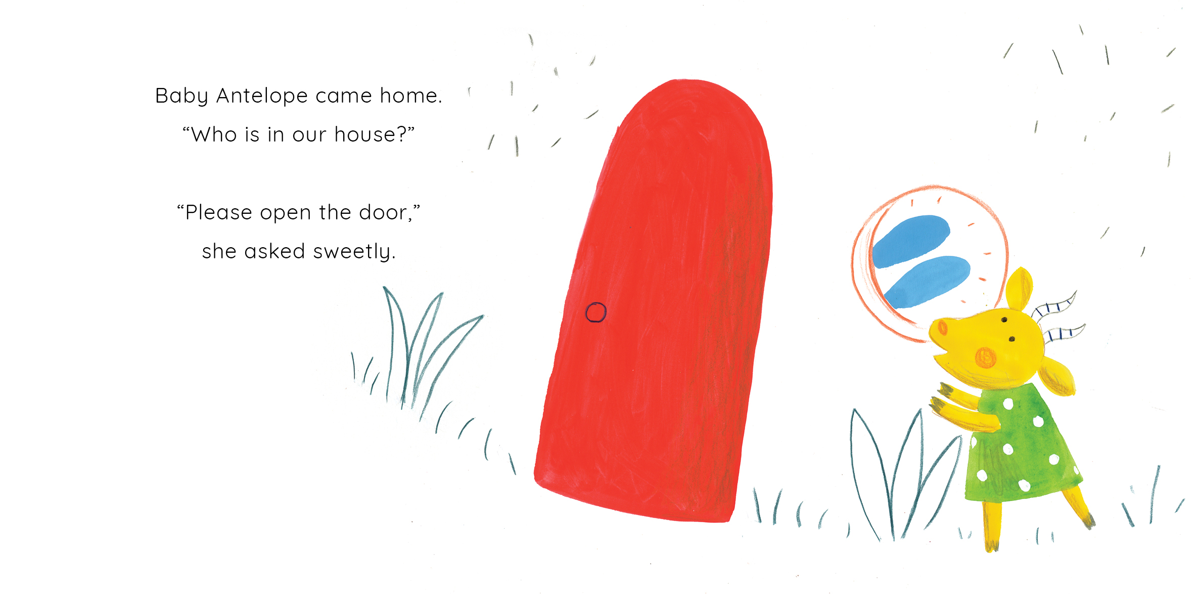 Mama Antelope’s House — original illustrated page 11, English text included