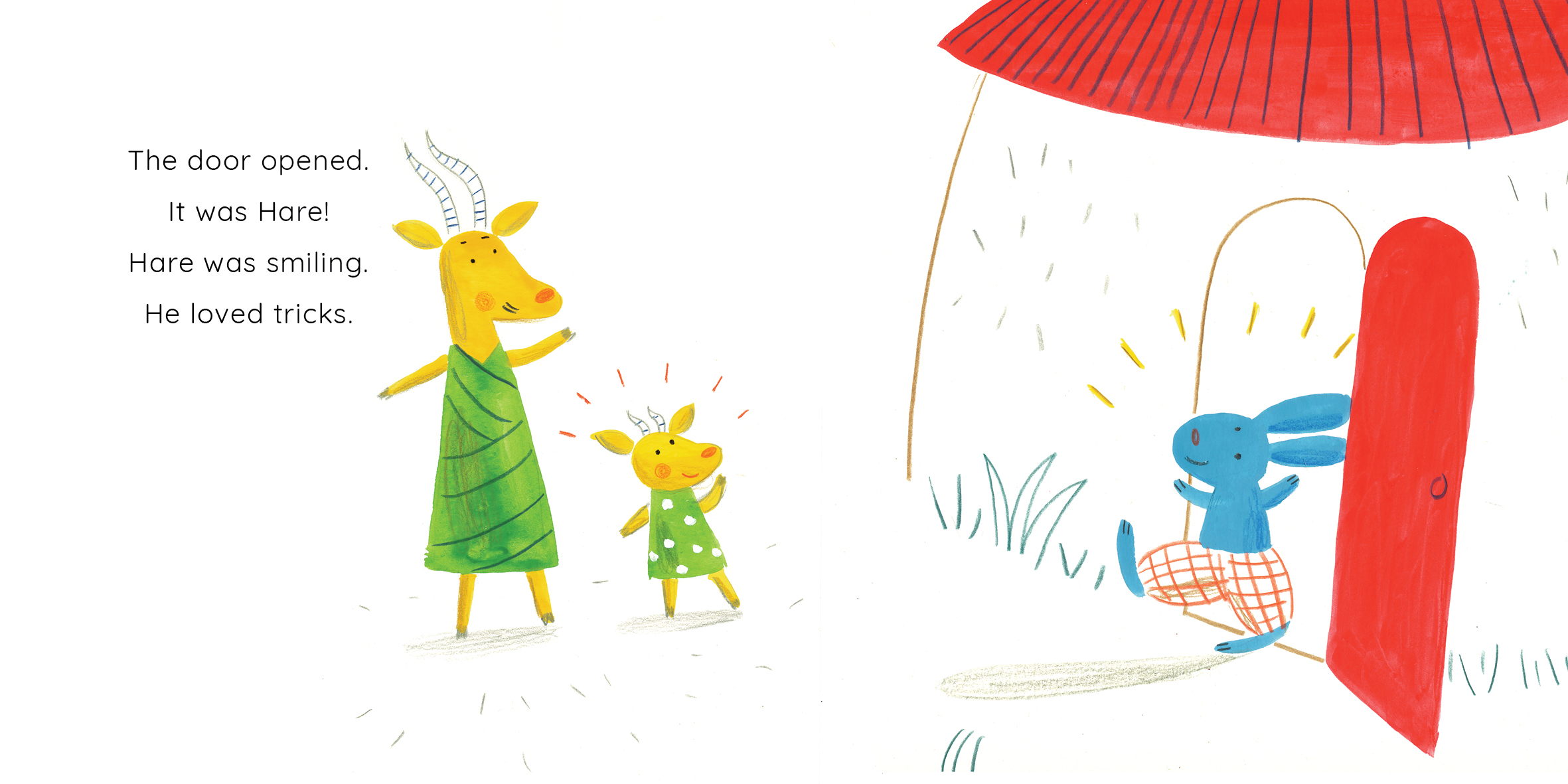 Mama Antelope’s House — original illustrated page 12, English text included
