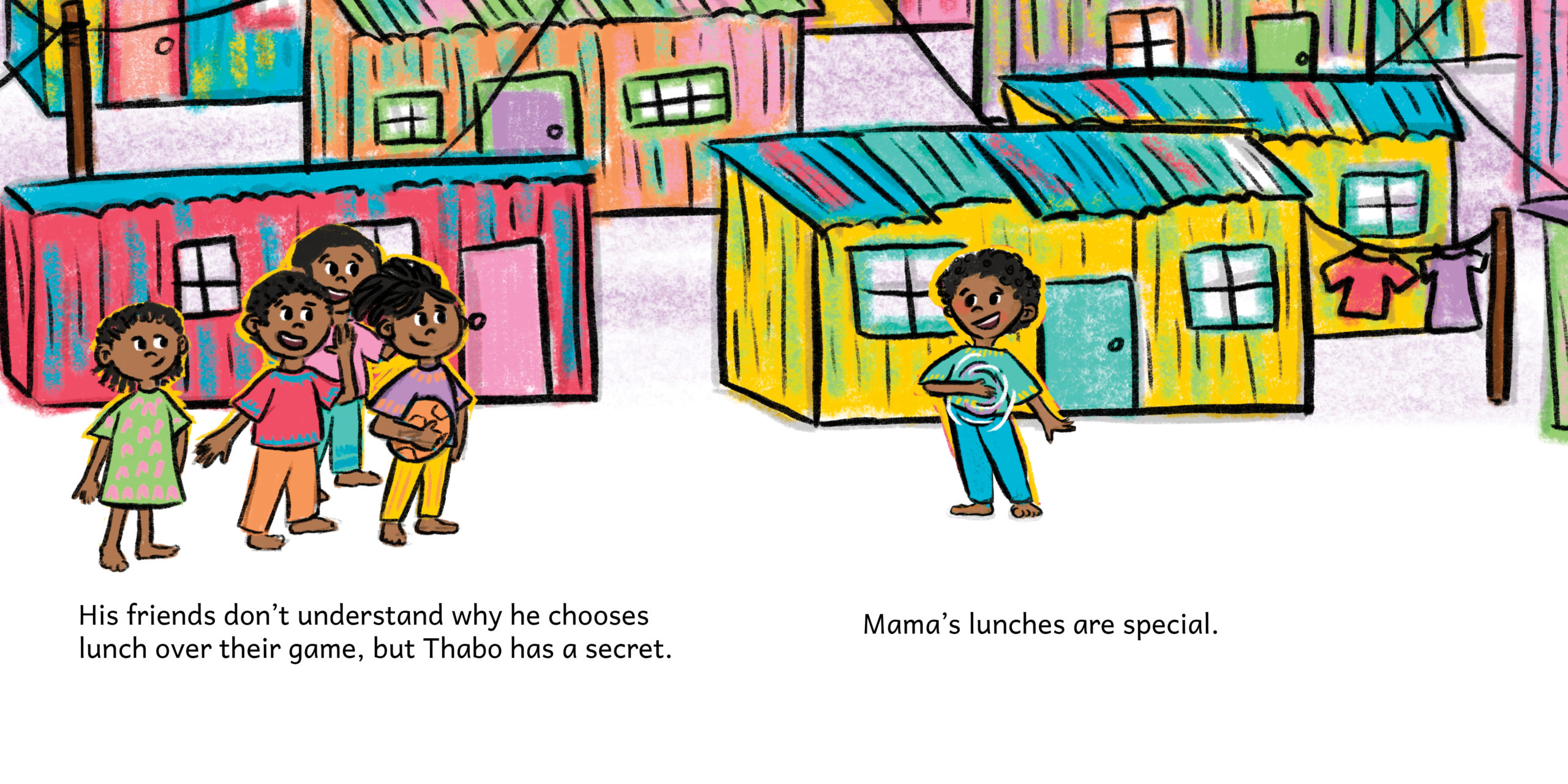 Mama, What’s For Lunch? — original illustrated page 4, English text included