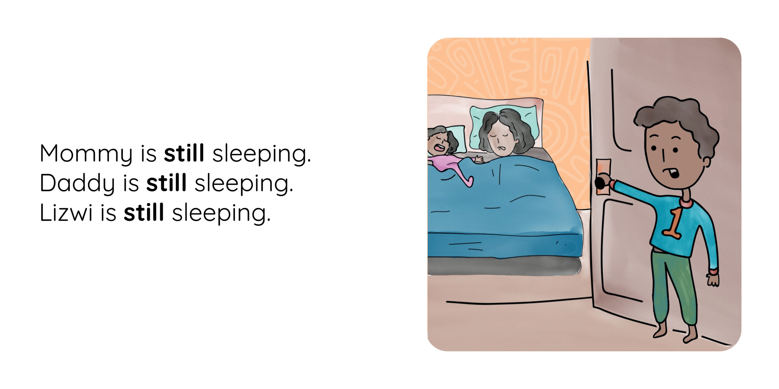 Matthew is up! — original illustrated page 9, English text included