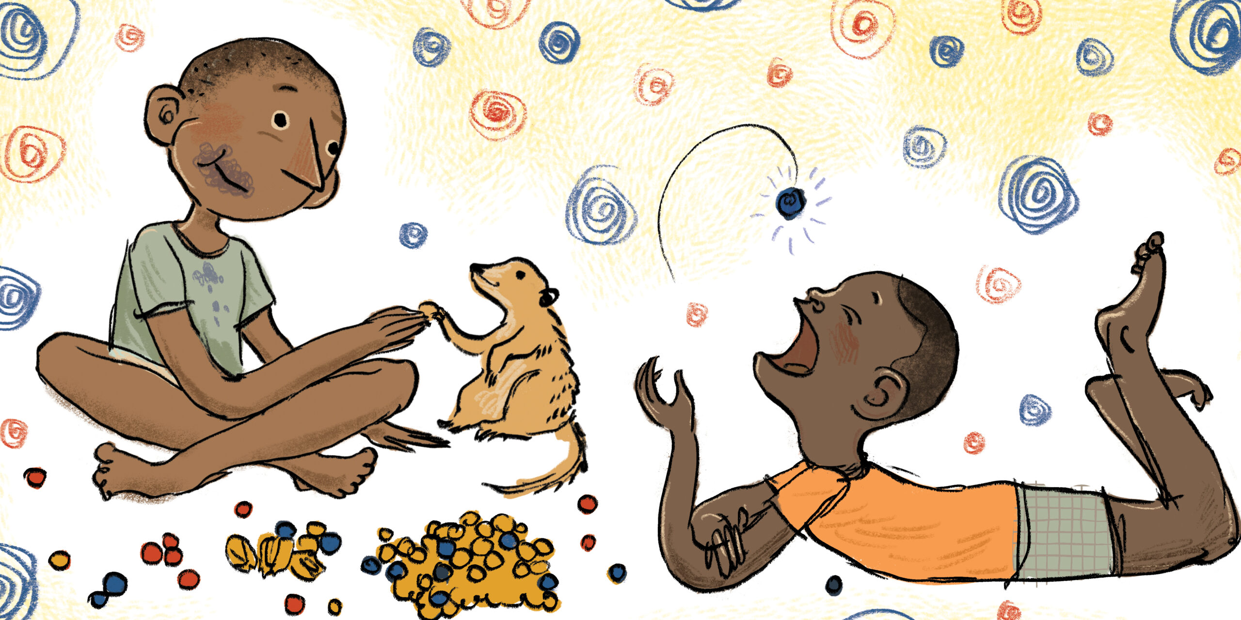 Meerkat magic — original illustrated page 13, English text included