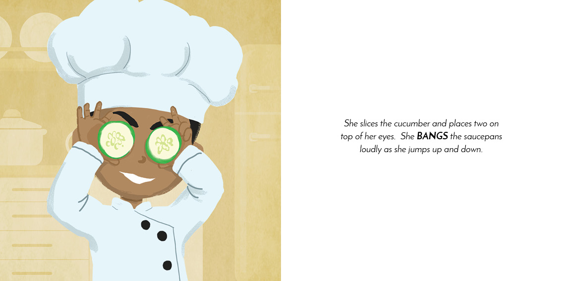 Miss Tiny Chef — original illustrated page 7, English text included