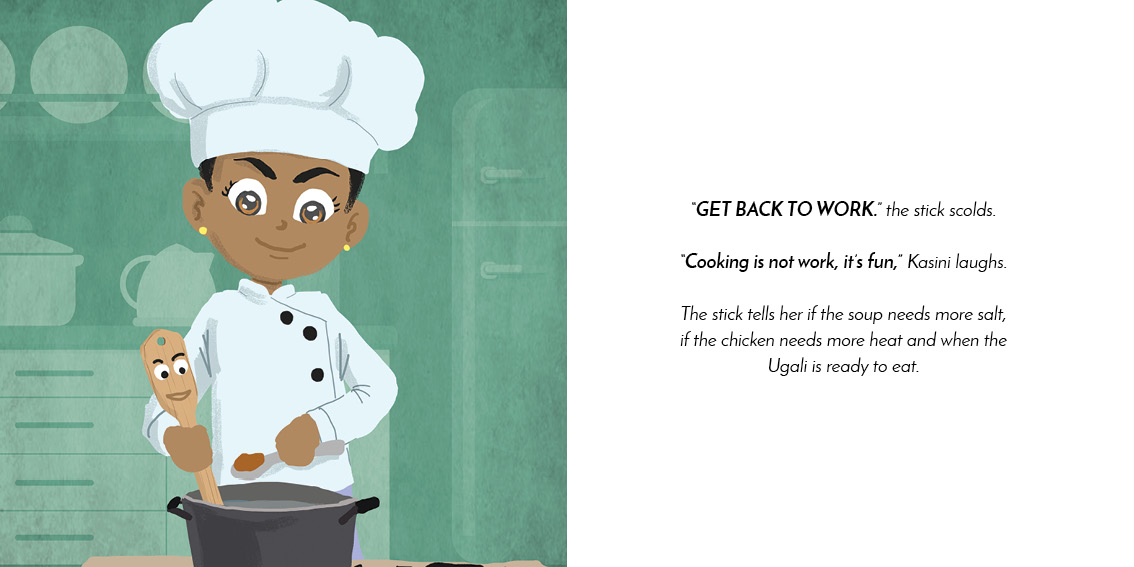 Miss Tiny Chef — original illustrated page 8, English text included