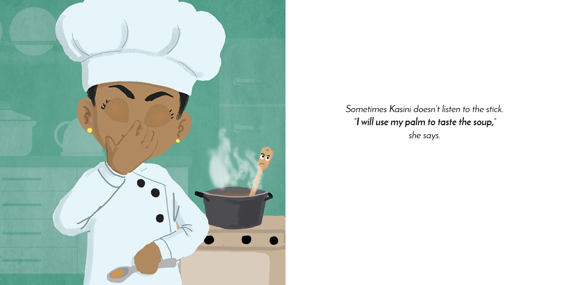 Miss Tiny Chef — original illustrated page 9, English text included