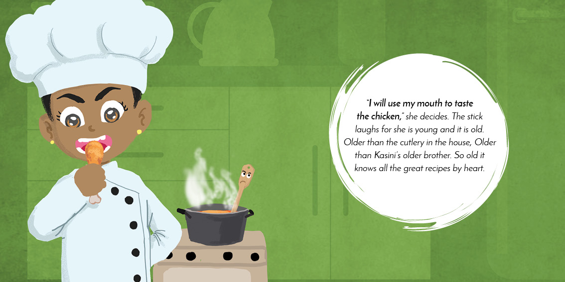 Miss Tiny Chef — original illustrated page 10, English text included