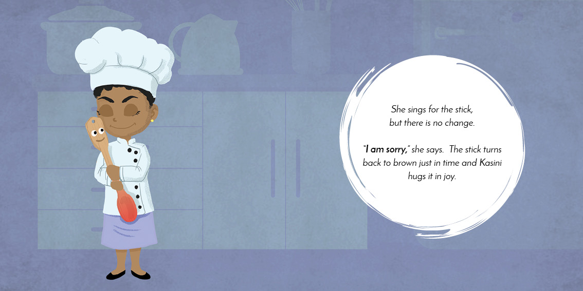 Miss Tiny Chef — original illustrated page 14, English text included