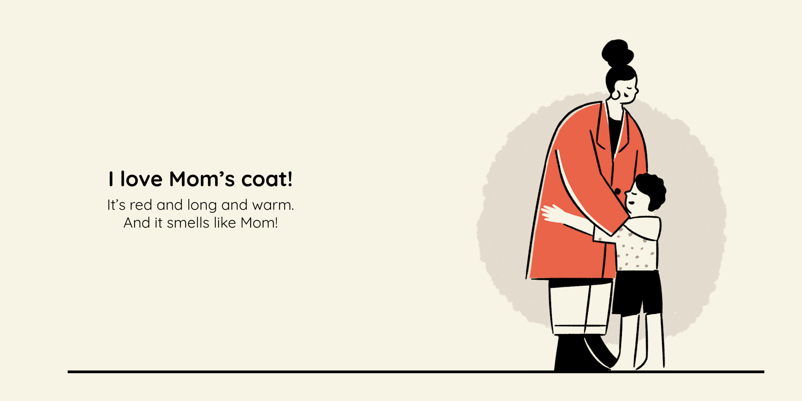 Mom’s Red Coat — original illustrated page 2, English text included