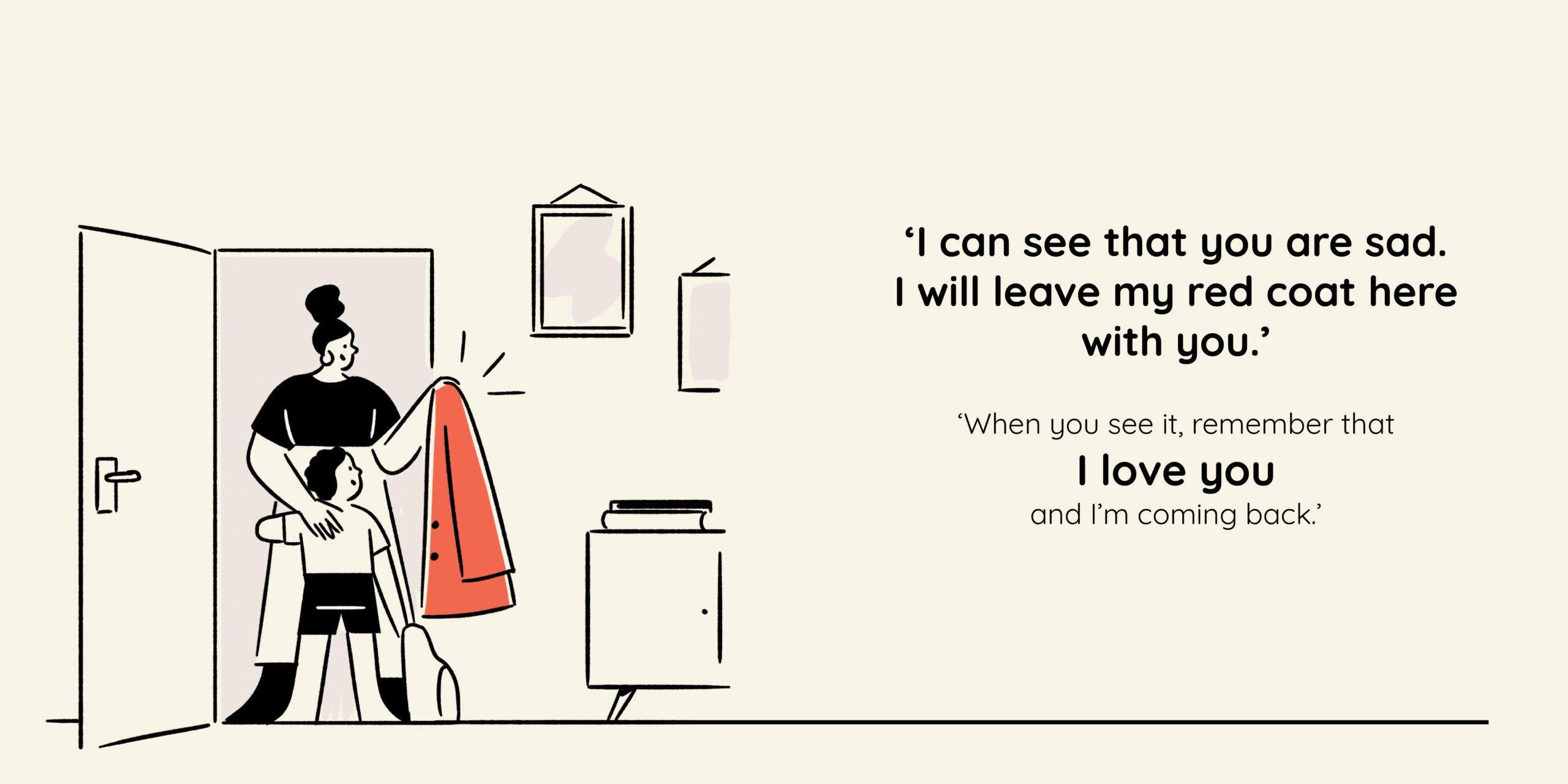 Mom’s Red Coat — original illustrated page 6, English text included