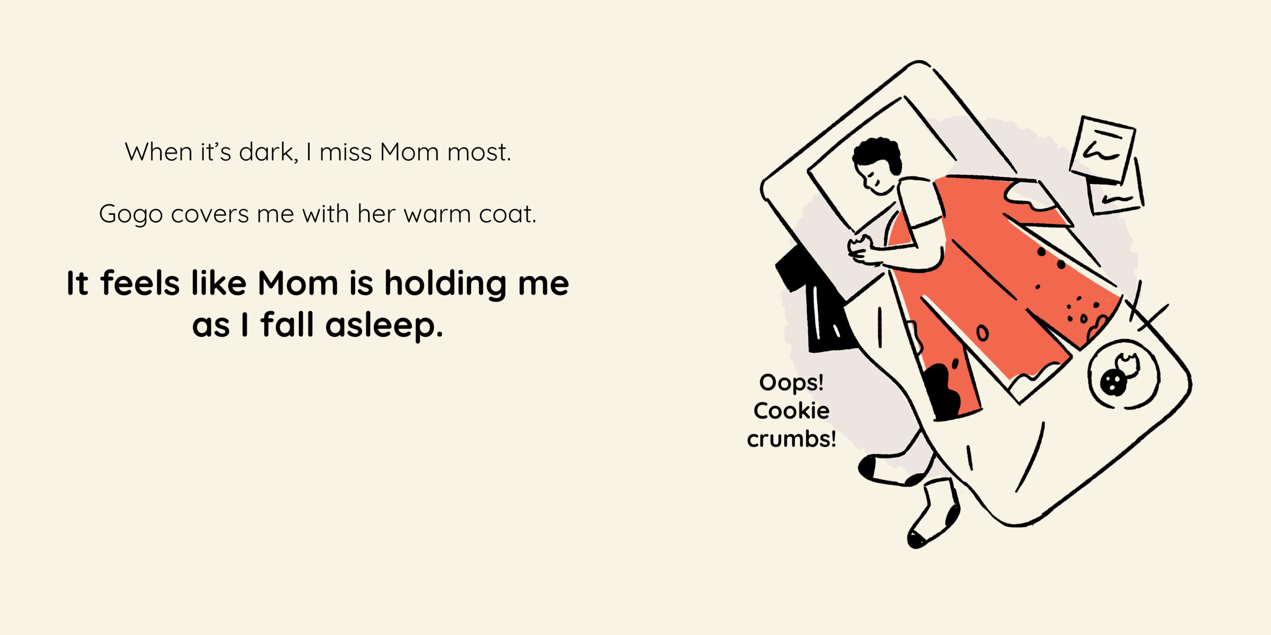 Mom’s Red Coat — original illustrated page 10, English text included