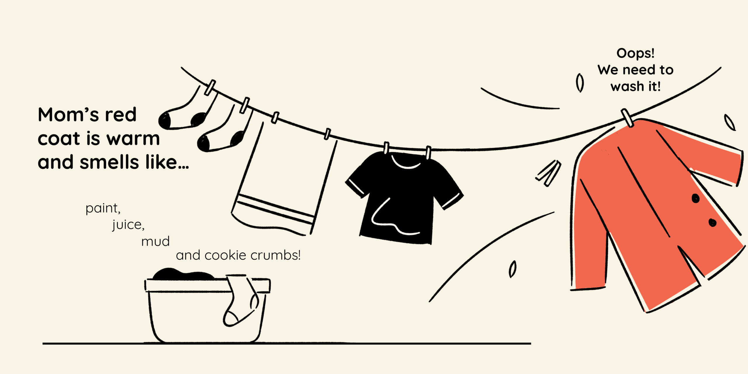 Mom’s Red Coat — original illustrated page 11, English text included