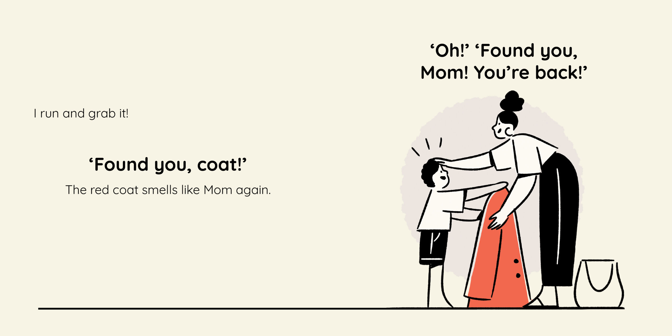 Mom’s Red Coat — original illustrated page 13, English text included