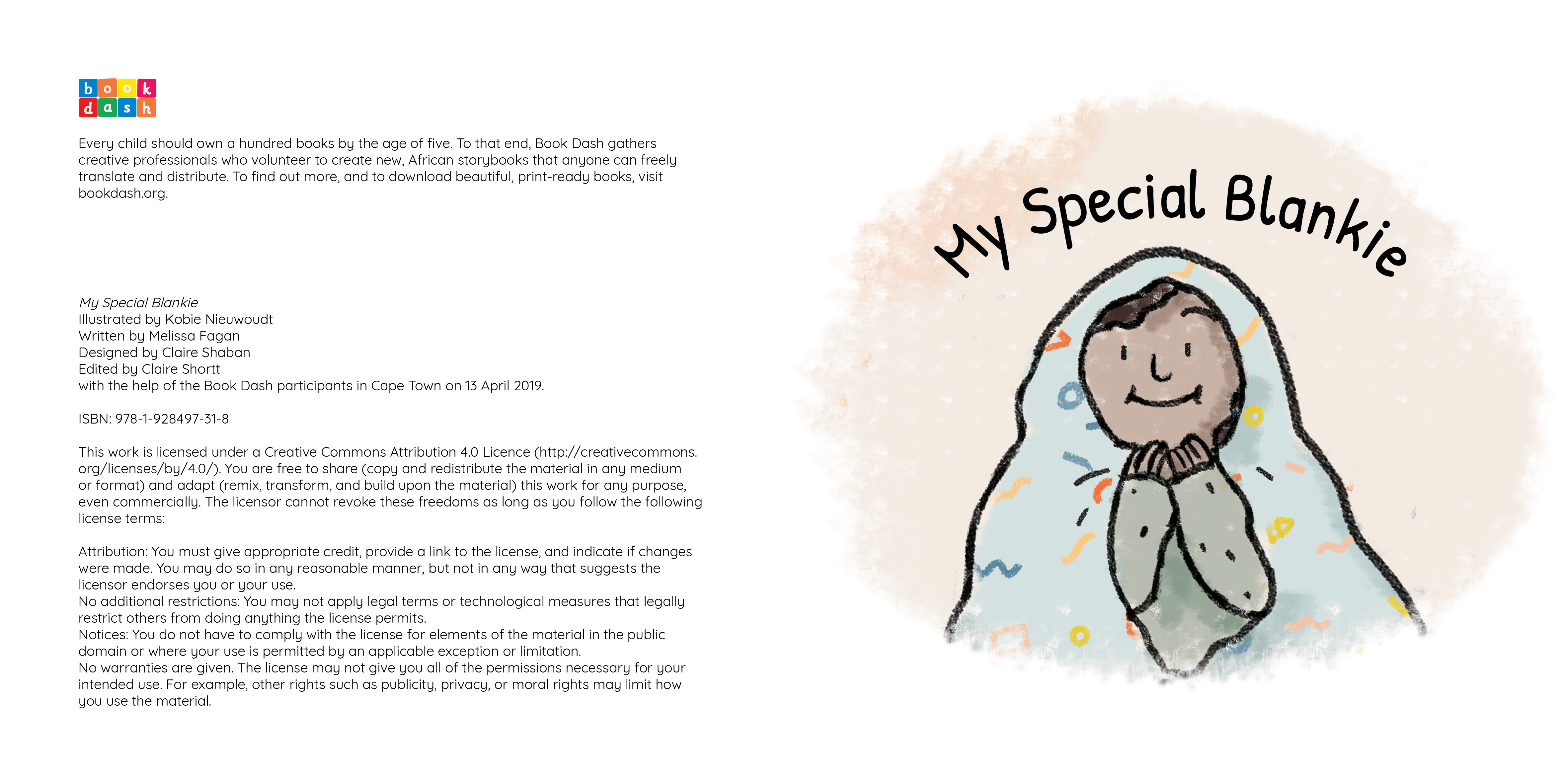 My Special Blankie — original illustrated page 4, English text included
