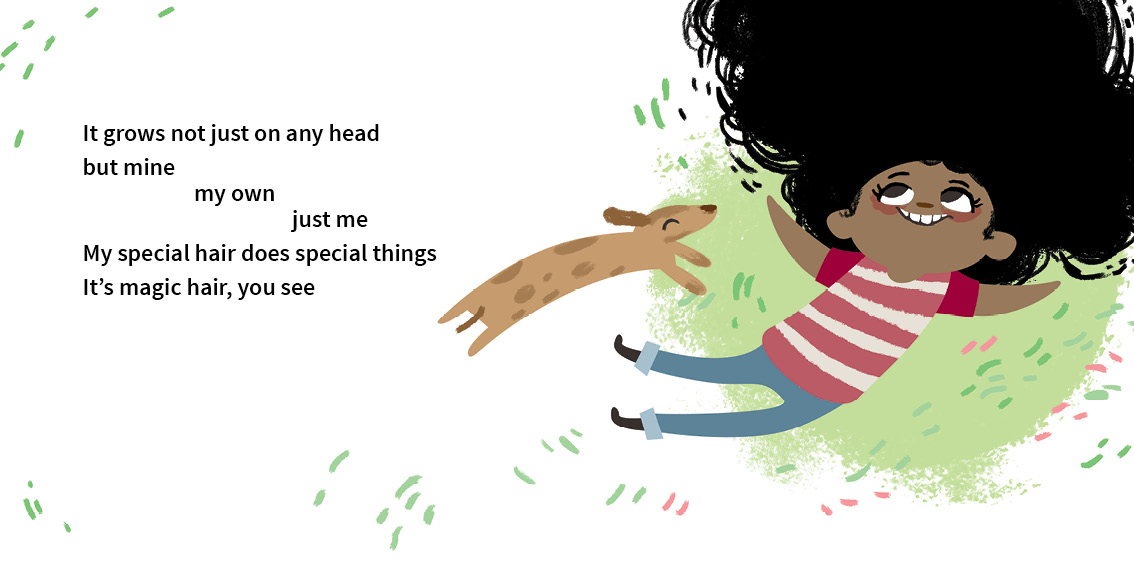 My Special Hair — original illustrated page 5, English text included