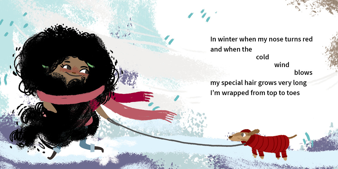 My Special Hair — original illustrated page 7, English text included