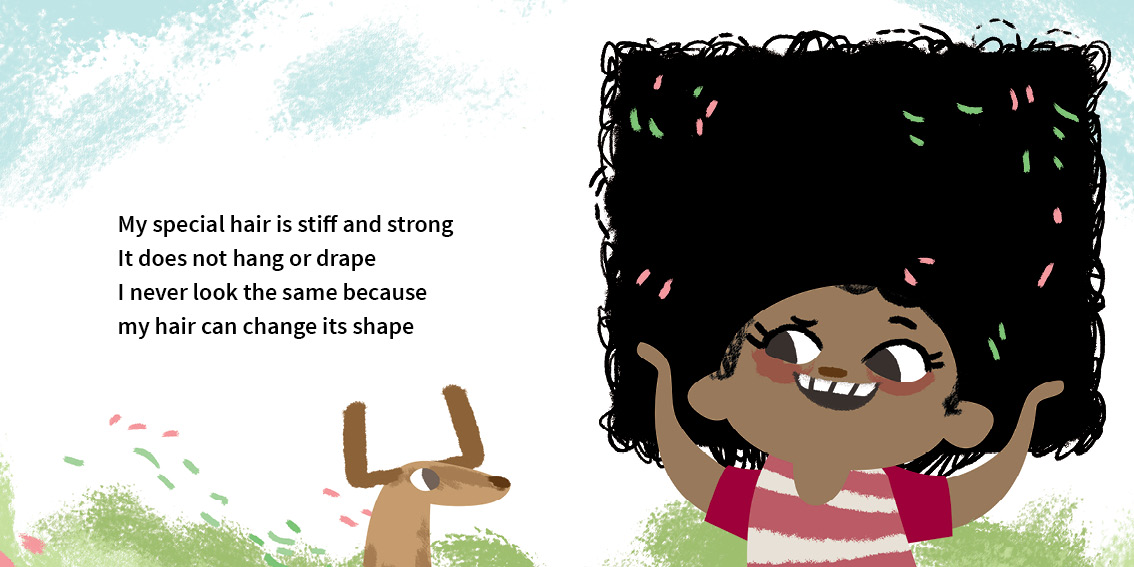 My Special Hair — original illustrated page 10, English text included