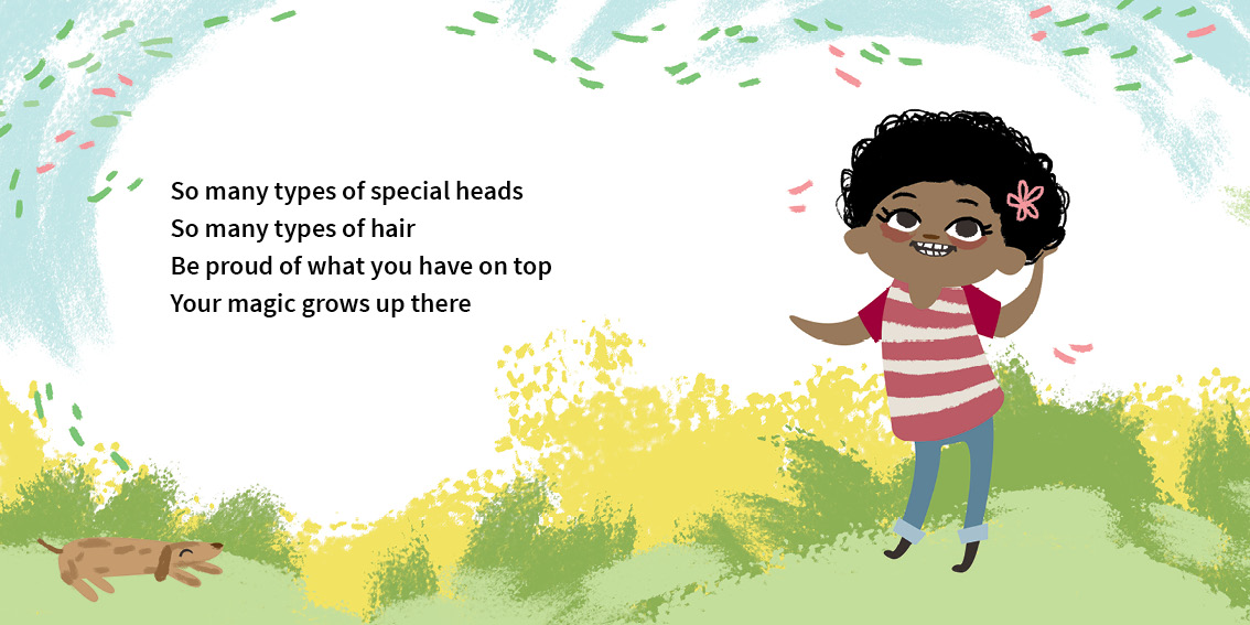 My Special Hair — original illustrated page 15, English text included