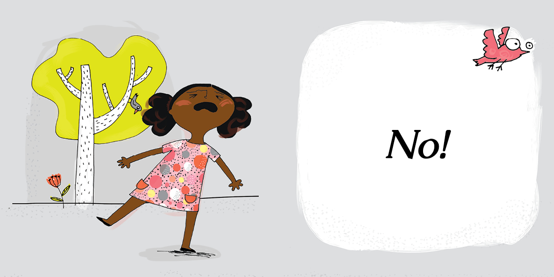 No! — original illustrated page 5, English text included