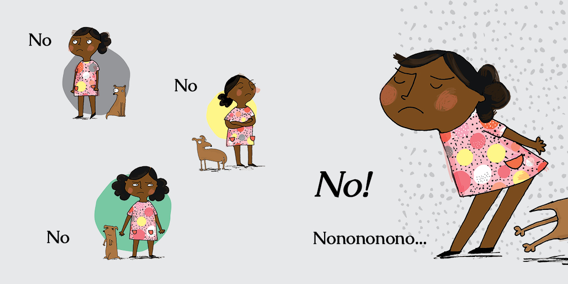 No! — original illustrated page 11, English text included