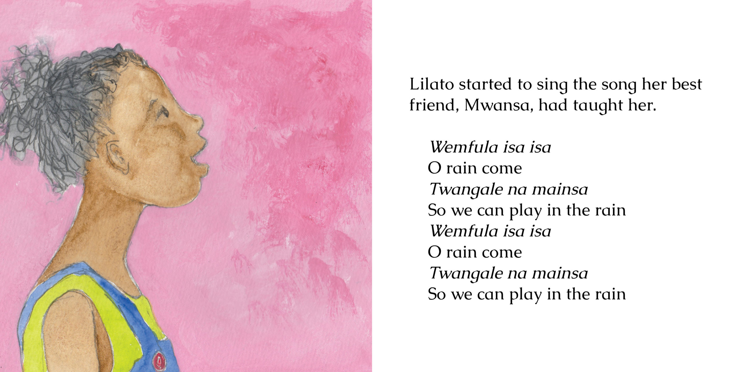 O Rain Come — original illustrated page 7, English text included