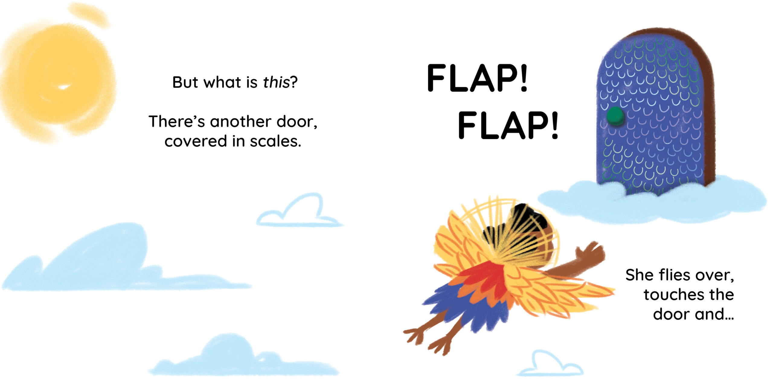 Open the door — original illustrated page 6, English text included
