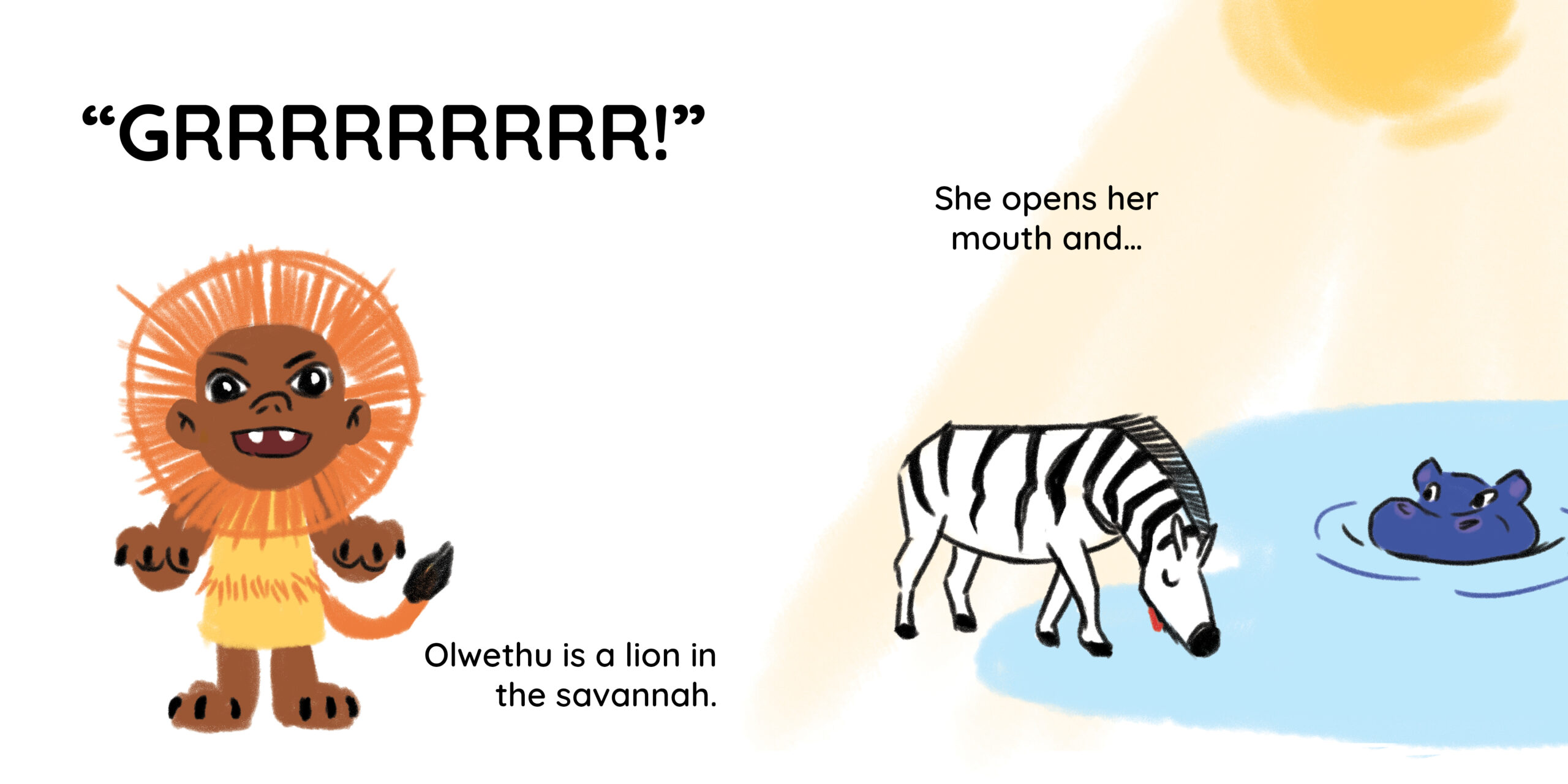 Open the door — original illustrated page 9, English text included