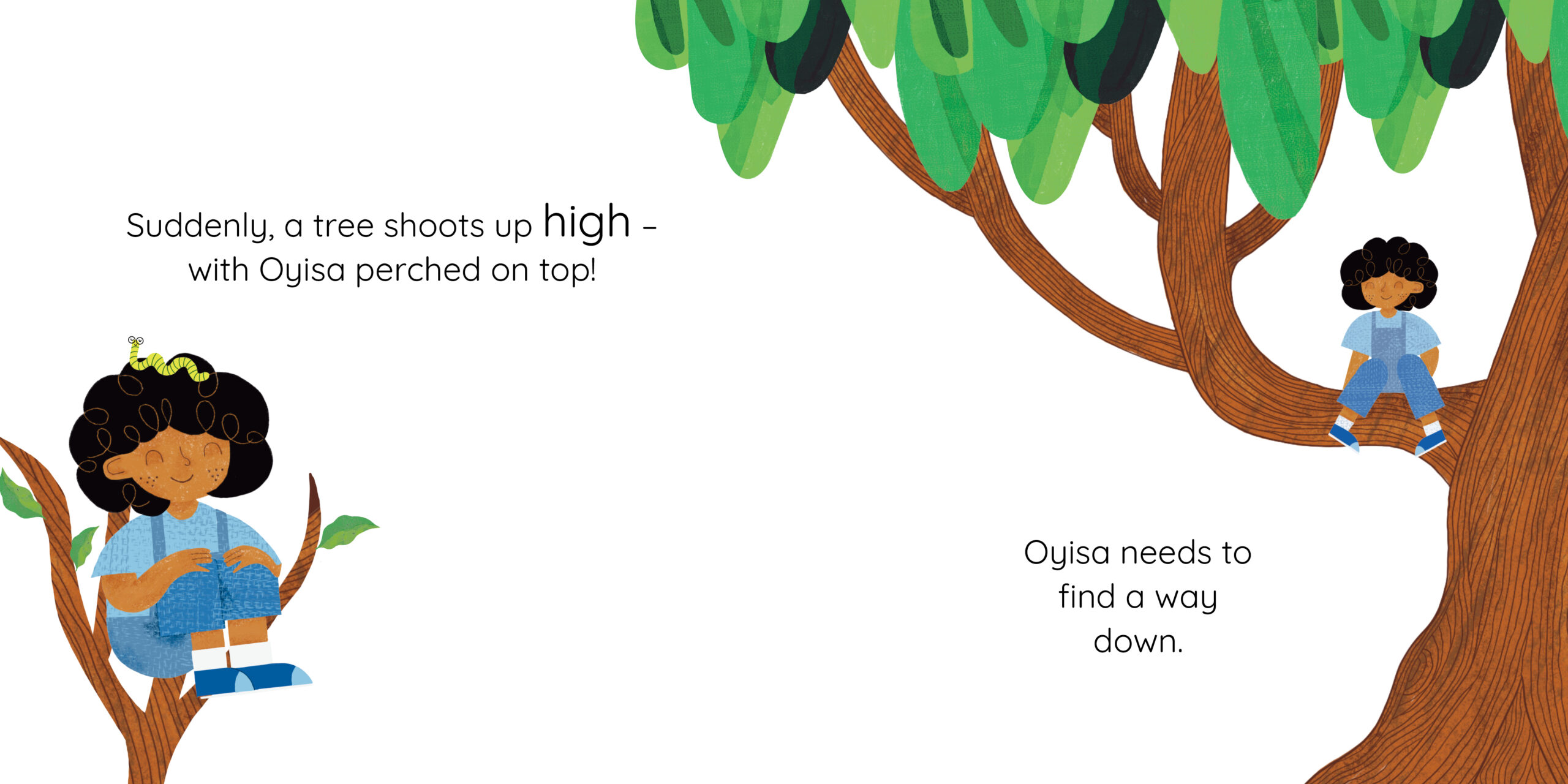 Oyisa and the Giant Tree — original illustrated page 7, English text included