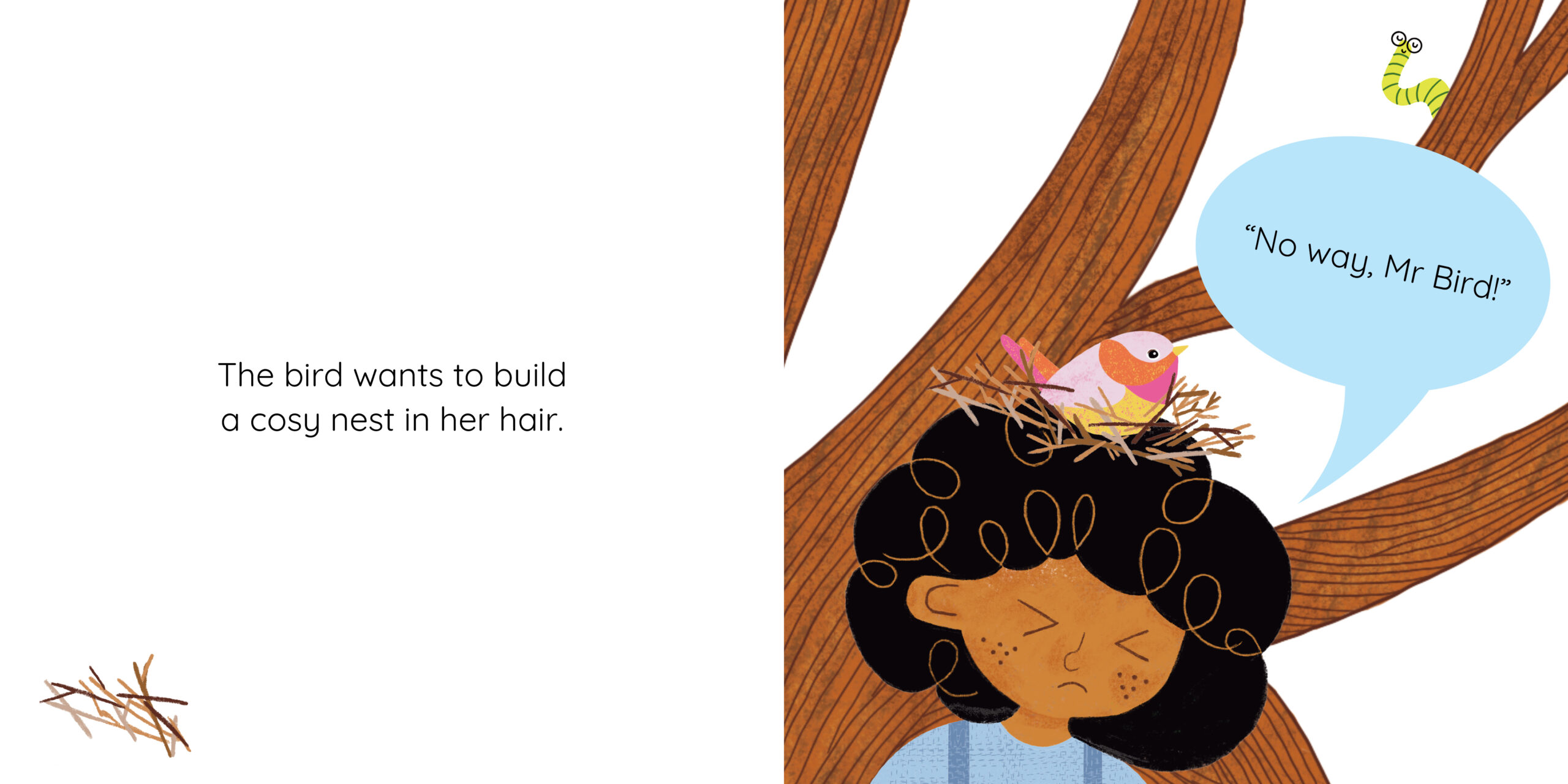 Oyisa and the Giant Tree — original illustrated page 10, English text included