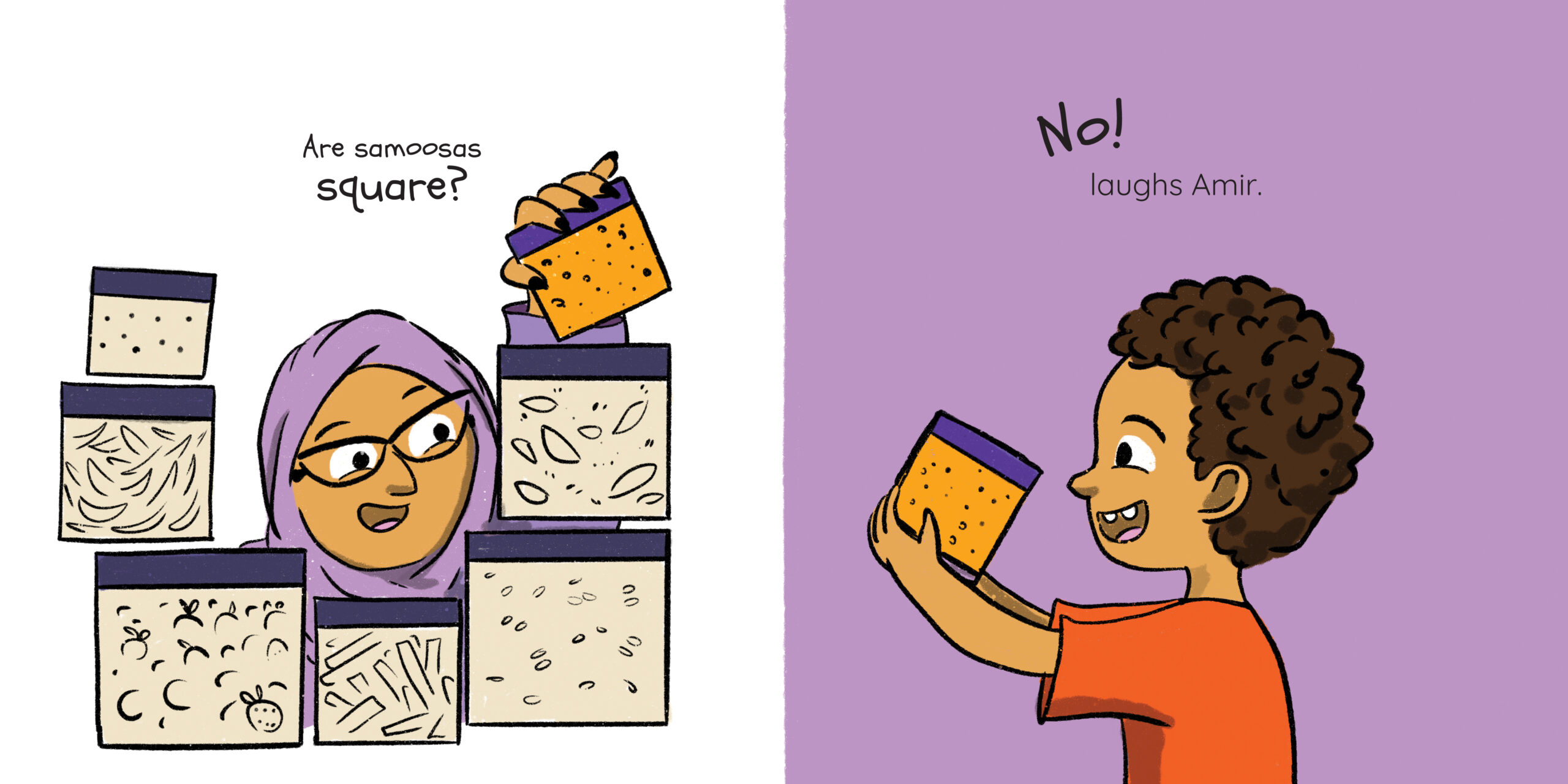 Samoosas! — original illustrated page 3, English text included