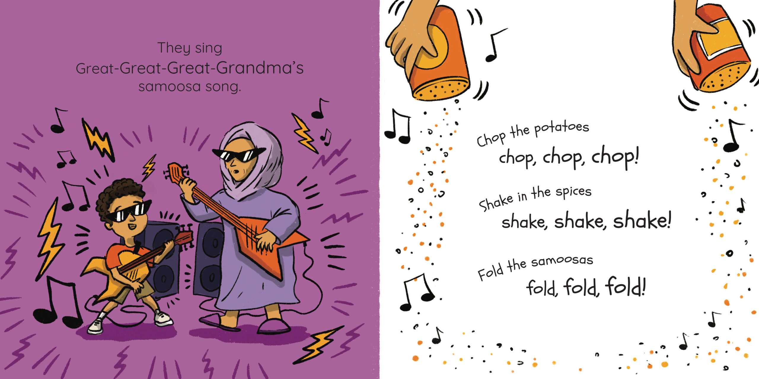Samoosas! — original illustrated page 5, English text included